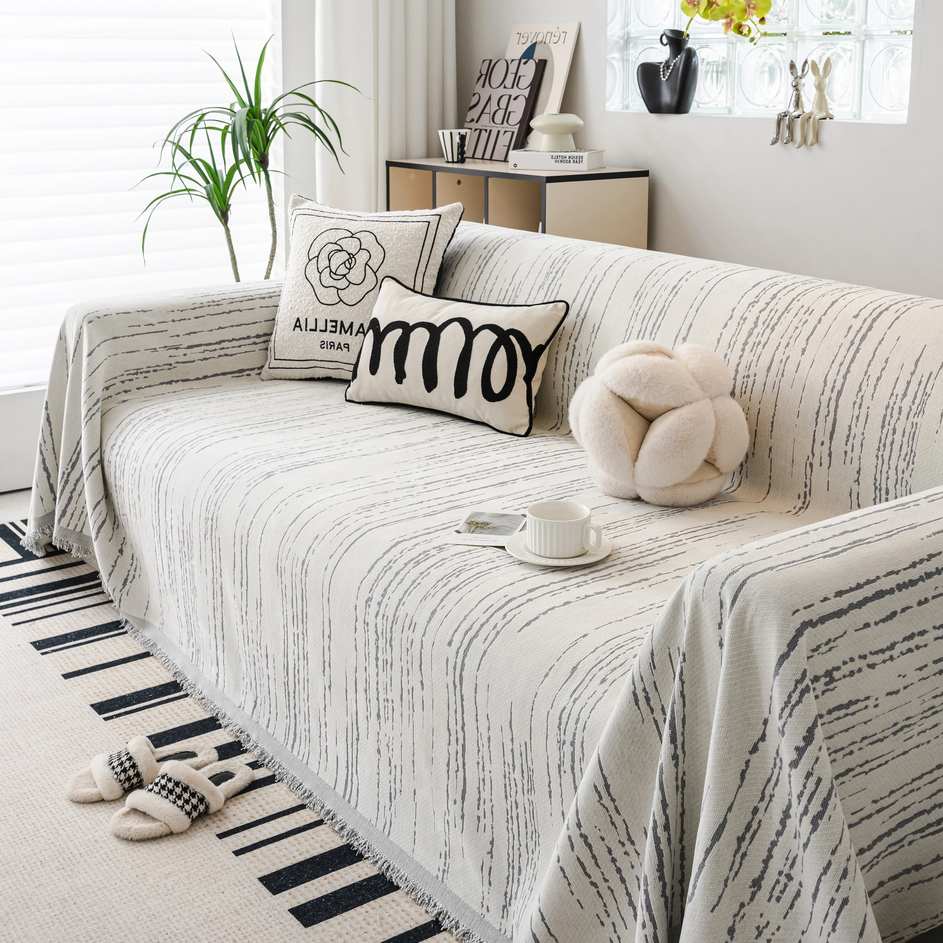 Slip Covers for Sofas, Sofa Throw Cover Soft Chenille Sofa Bed Cover, L Shaped Sectional Couch Covers - Image 93