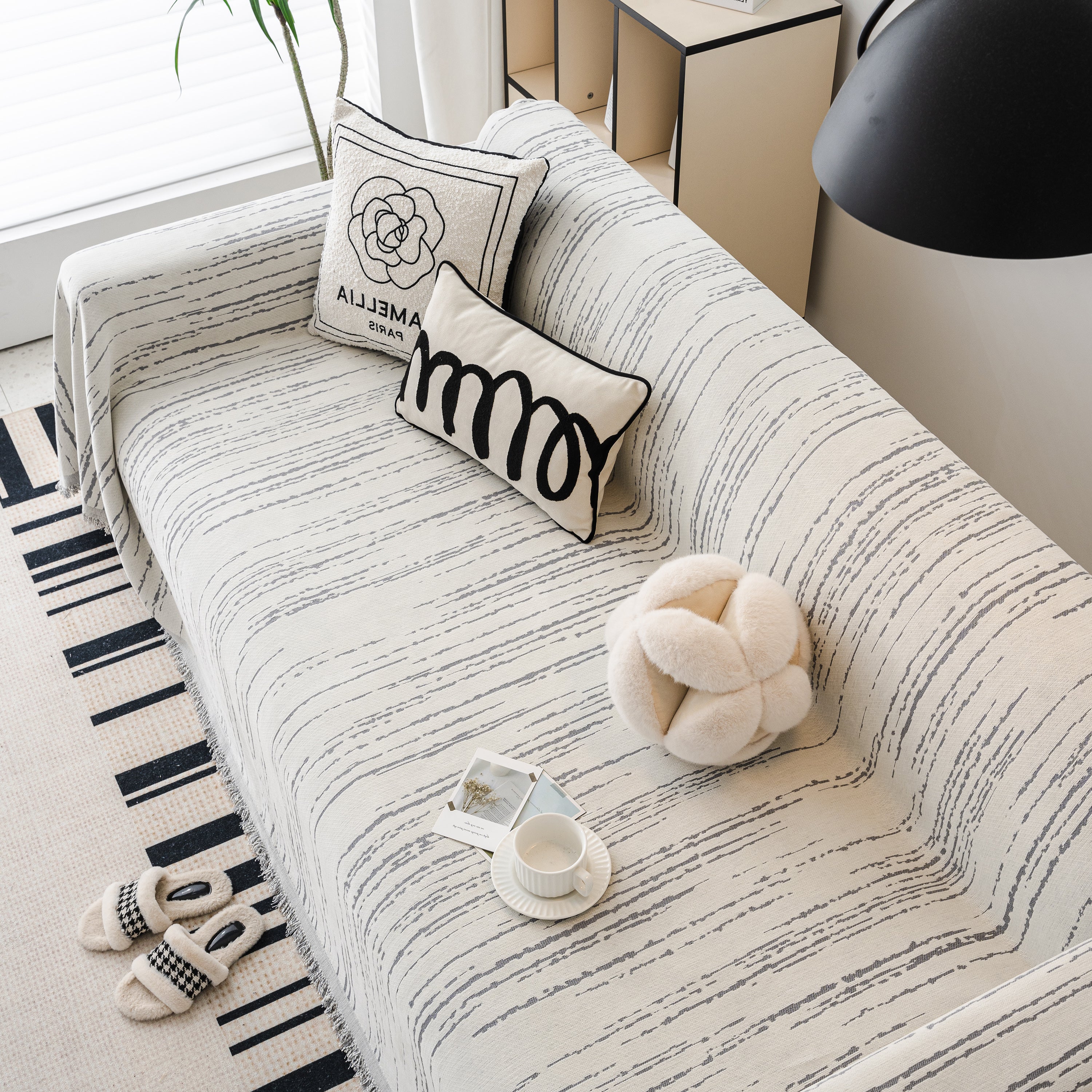 Slip Covers for Sofas, Sofa Throw Cover Soft Chenille Sofa Bed Cover, L Shaped Sectional Couch Covers - Image 94