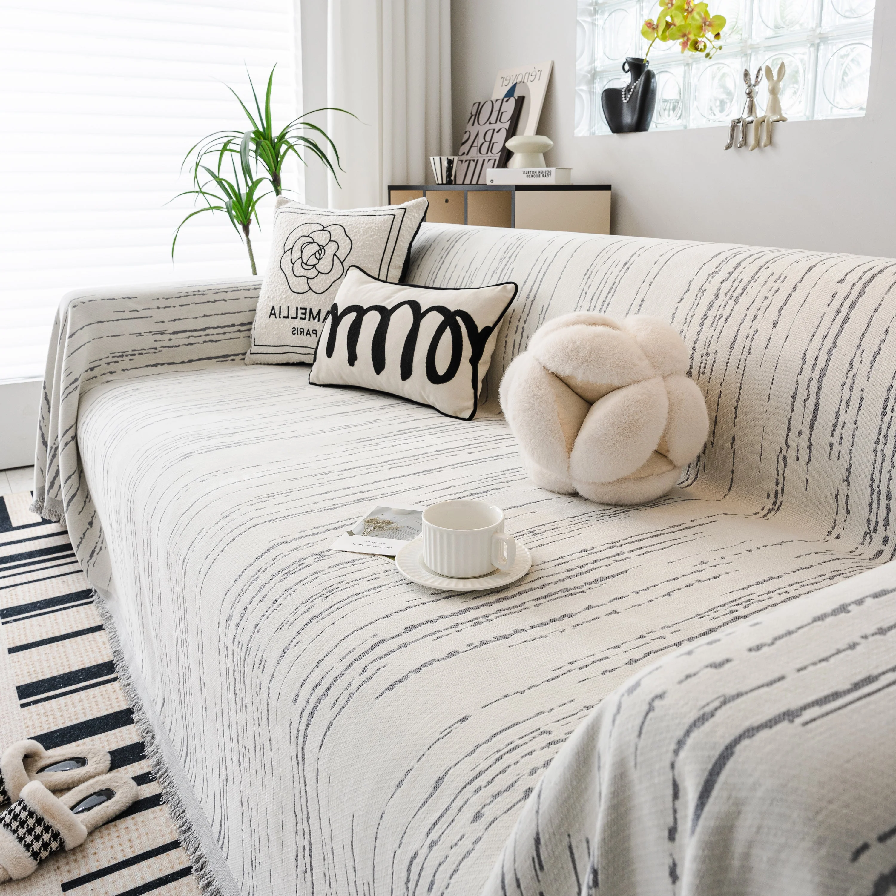 Slip Covers for Sofas, Sofa Throw Cover Soft Chenille Sofa Bed Cover, L Shaped Sectional Couch Covers - Image 96
