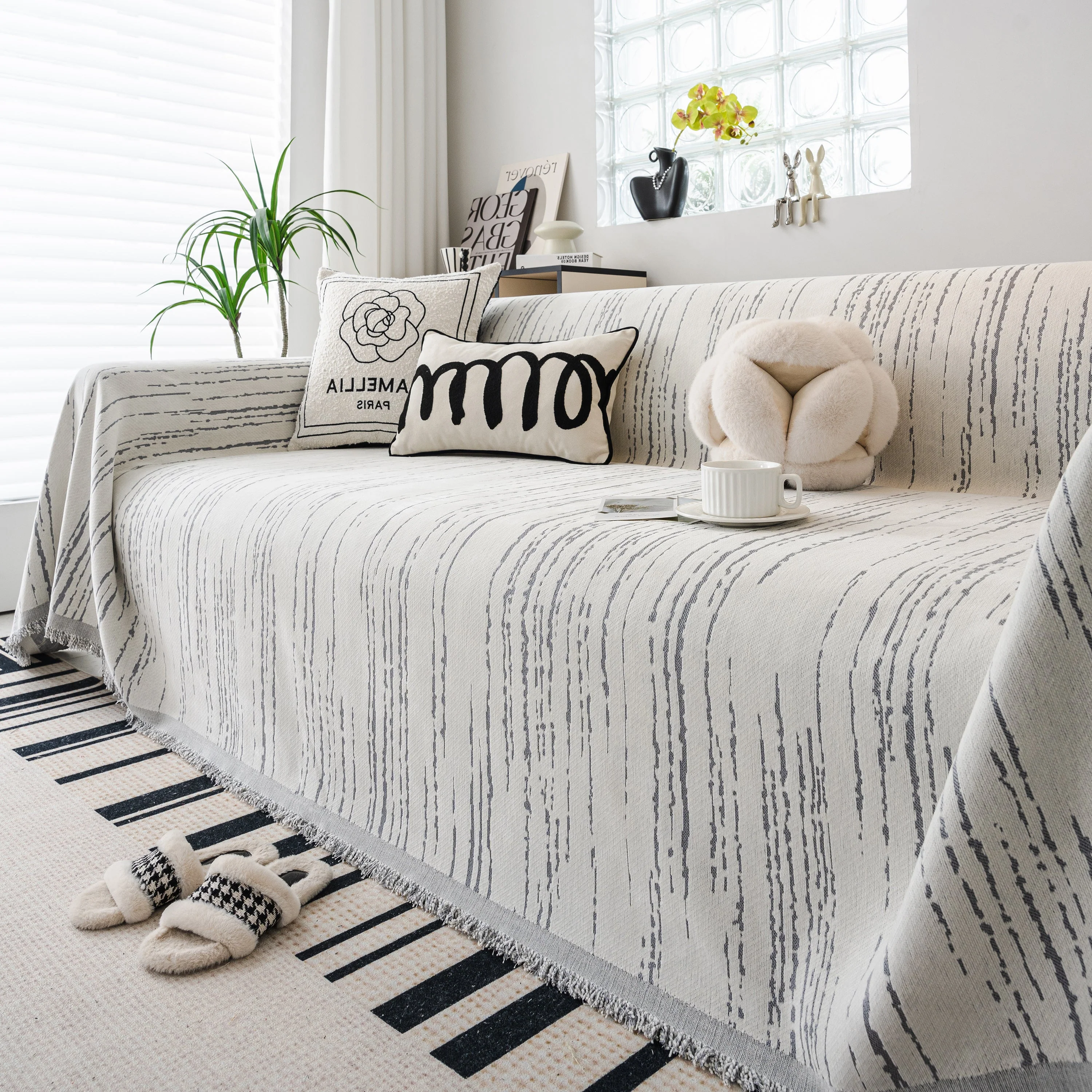 Slip Covers for Sofas, Sofa Throw Cover Soft Chenille Sofa Bed Cover, L Shaped Sectional Couch Covers - Image 97