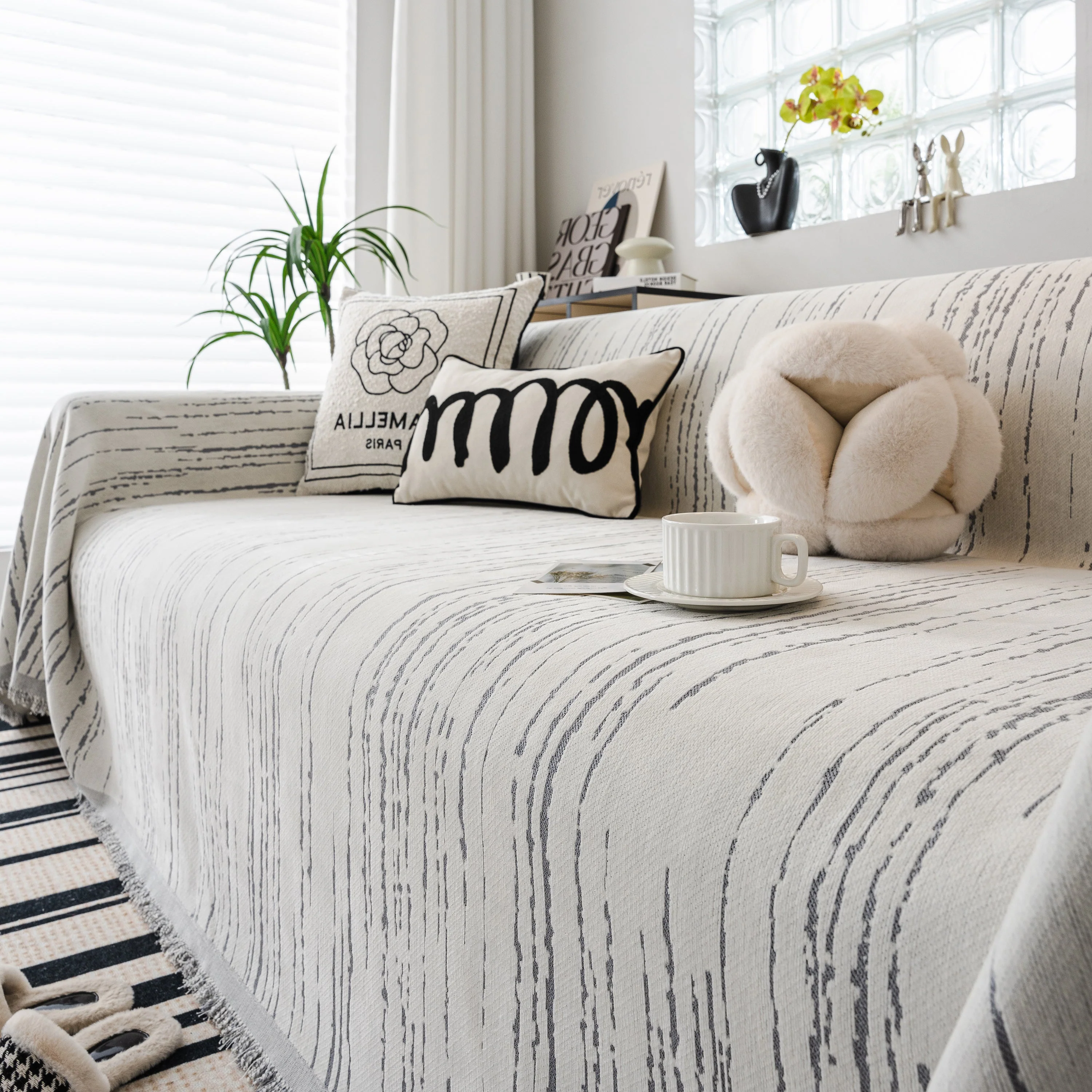 Slip Covers for Sofas, Sofa Throw Cover Soft Chenille Sofa Bed Cover, L Shaped Sectional Couch Covers - Image 98