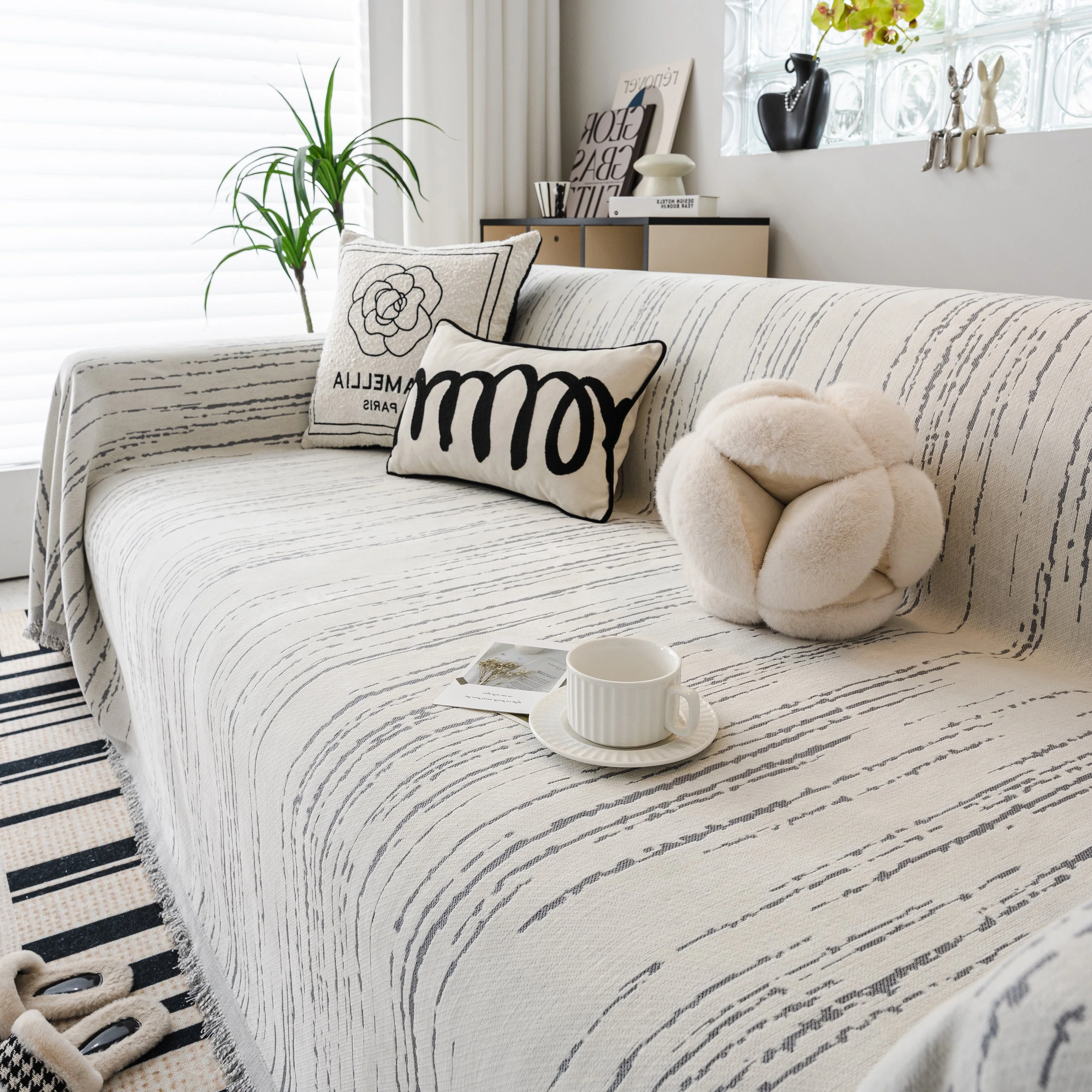 Slip Covers for Sofas, Sofa Throw Cover Soft Chenille Sofa Bed Cover, L Shaped Sectional Couch Covers - Image 99