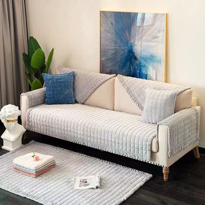 Slipcover KAS Plush Sofa Towel Enhances Living Room Decor with Non-Slip Protection for Furniture - Image 2