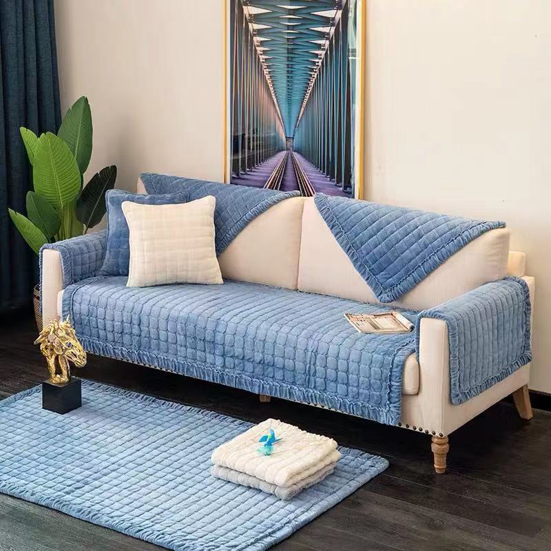 Slipcover KAS Plush Sofa Towel Enhances Living Room Decor with Non-Slip Protection for Furniture - Image 4