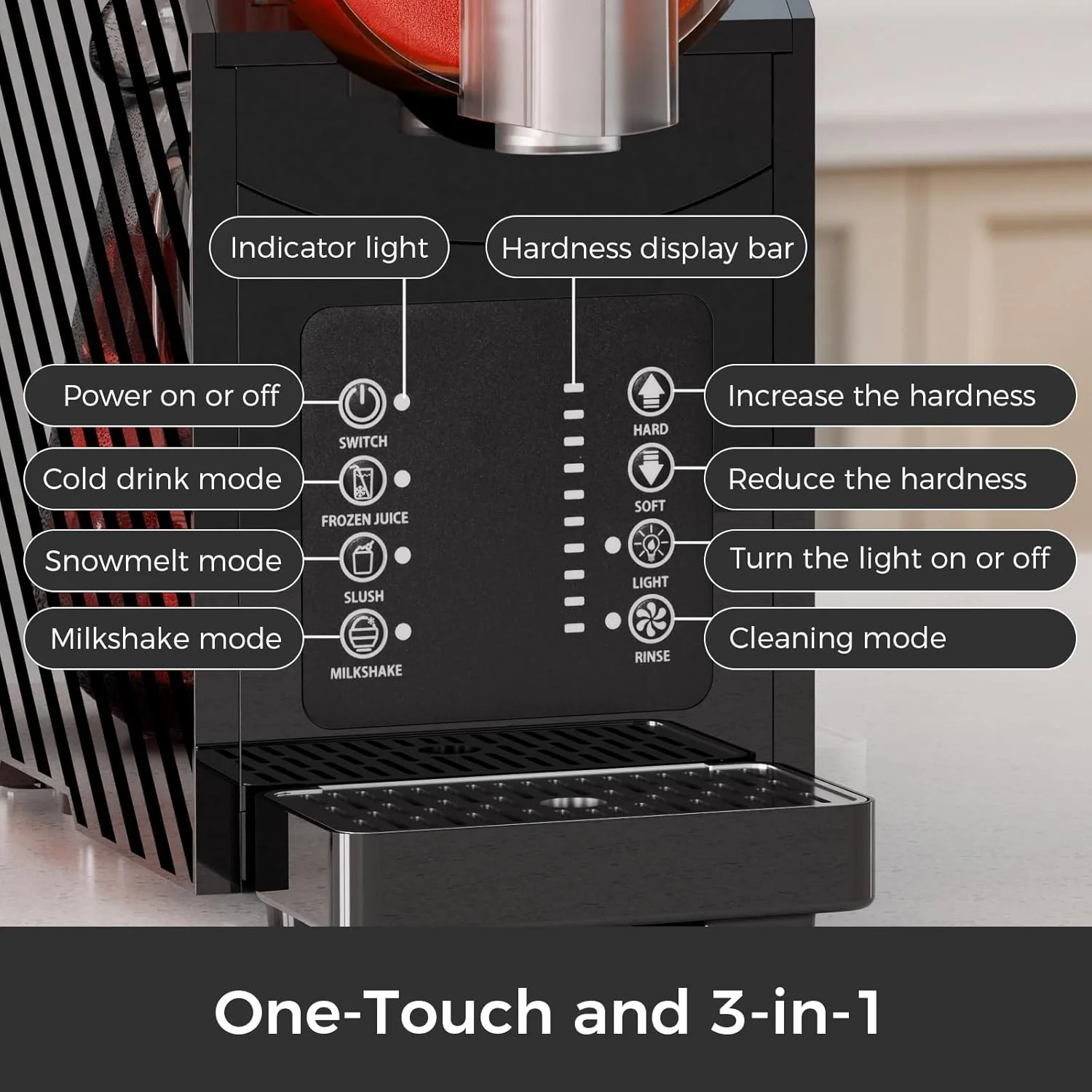 Slushie Machine for Home, Frozen Drink Maker with 3 Preset Modes Frozen Juice Slush Milkshake 58018RBM0 - Image 4