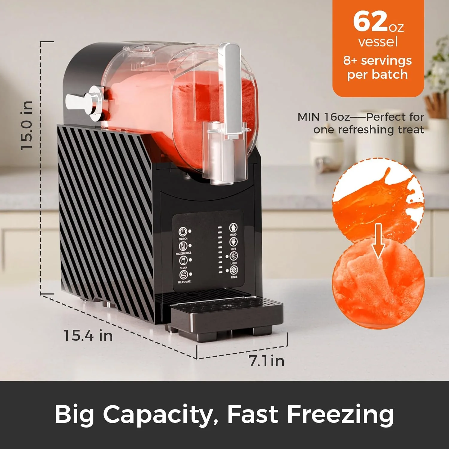 Slushie Machine for Home, Frozen Drink Maker with 3 Preset Modes Frozen Juice Slush Milkshake 58018RBM0 - Image 5