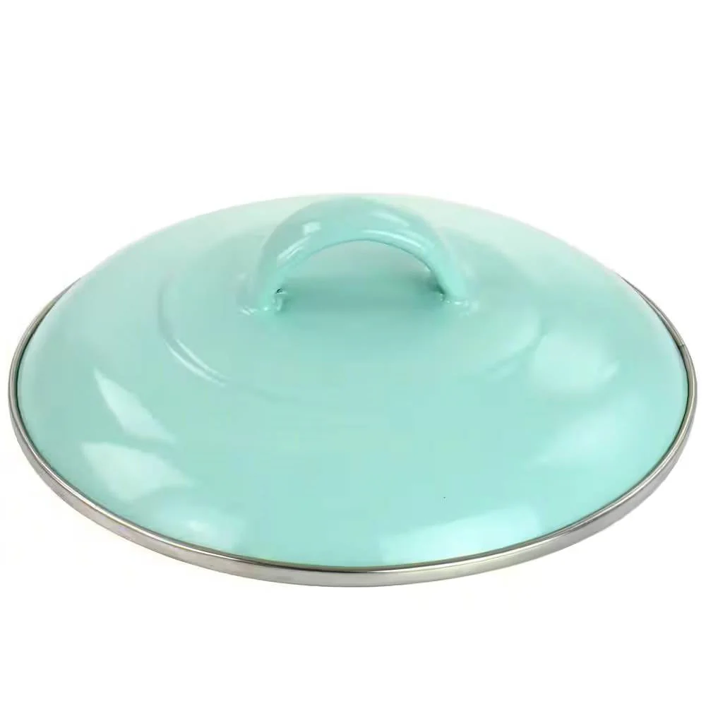 Small 1-Quart Turquoise Enameled Steel Dutch Oven with Lid - Image 5