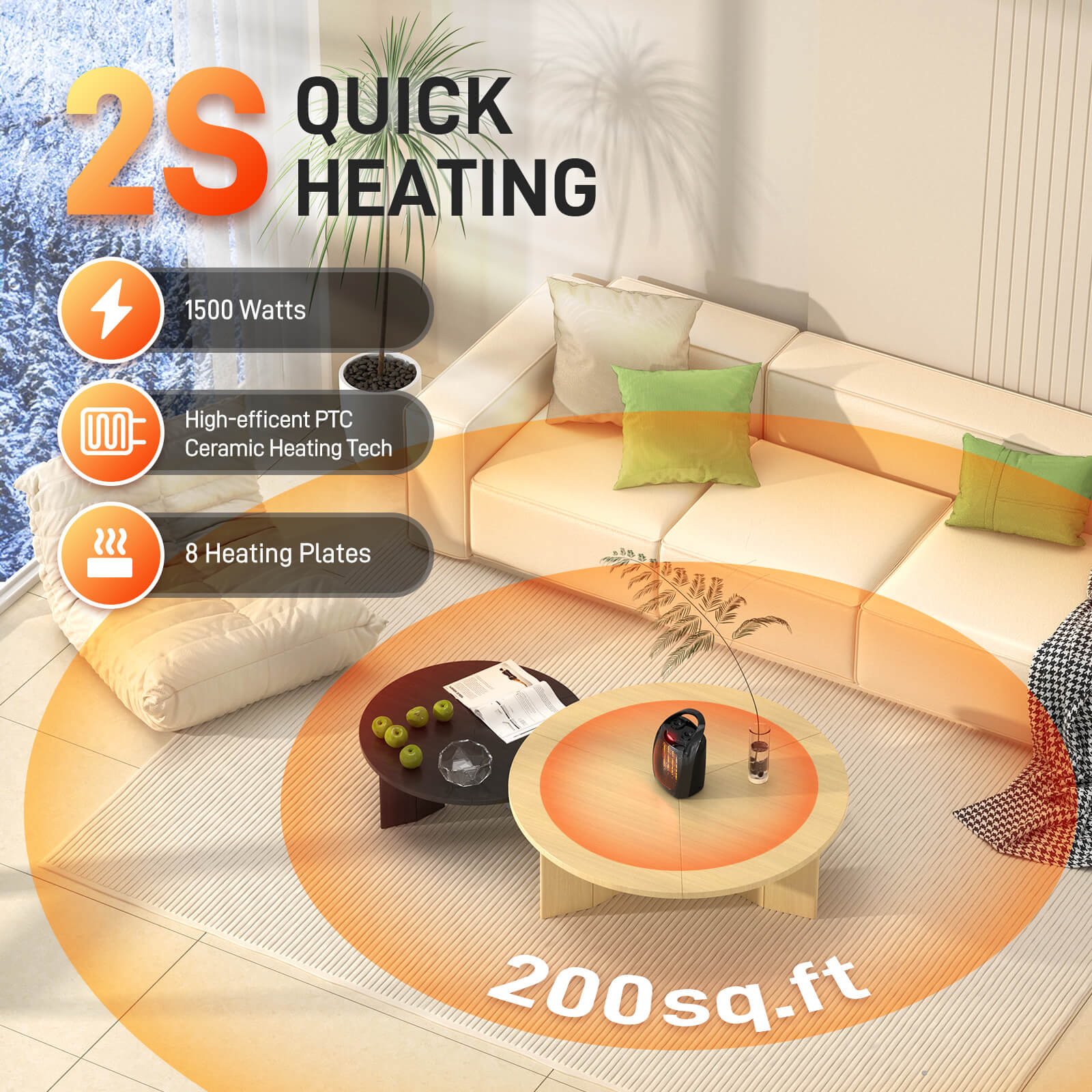 Small Electric Space Heater H56902X - Image 2