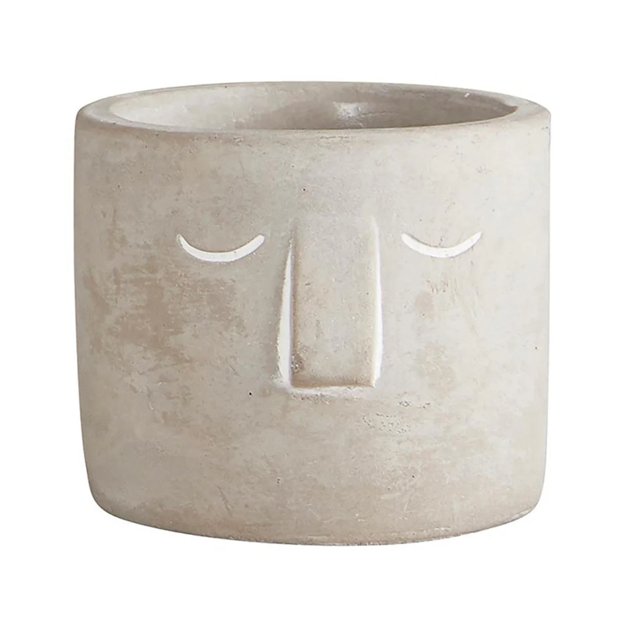 Small Face Pot | Decorative Cement Planter | 3" x 2.5" - Image 2