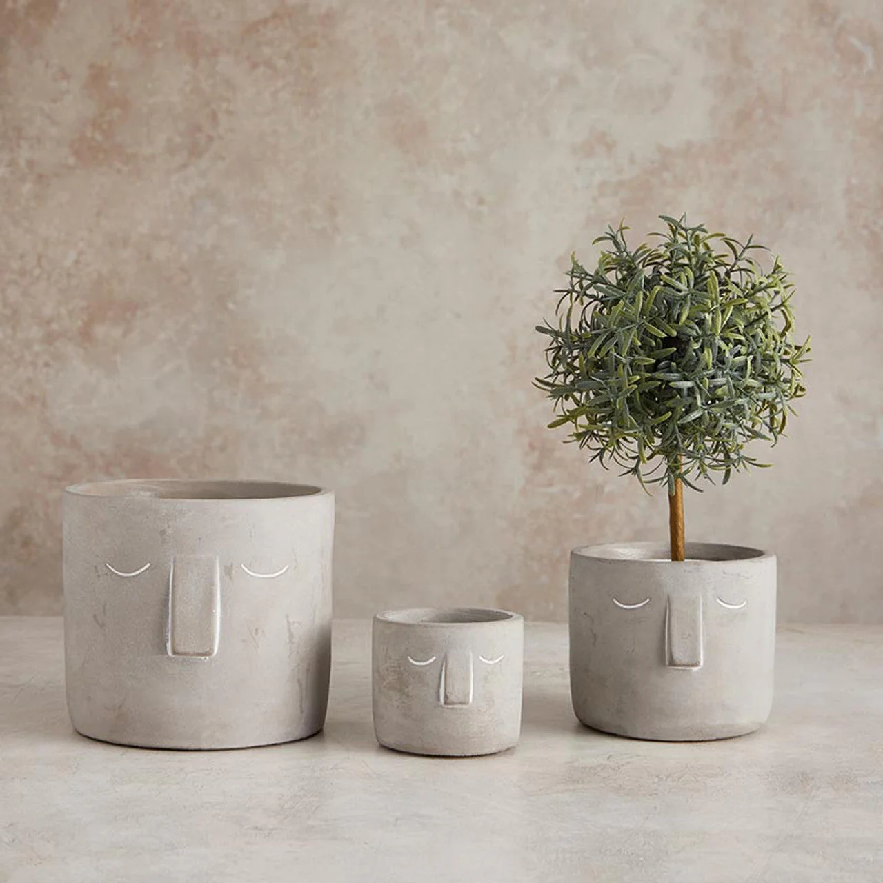 Small Face Pot | Decorative Cement Planter | 3" x 2.5" - Image 7