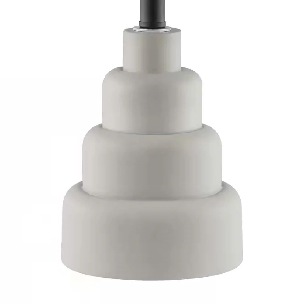 Small Grey Desk Light Table Lamp with White Fabric Shade for Bedside Nightstand - Image 5
