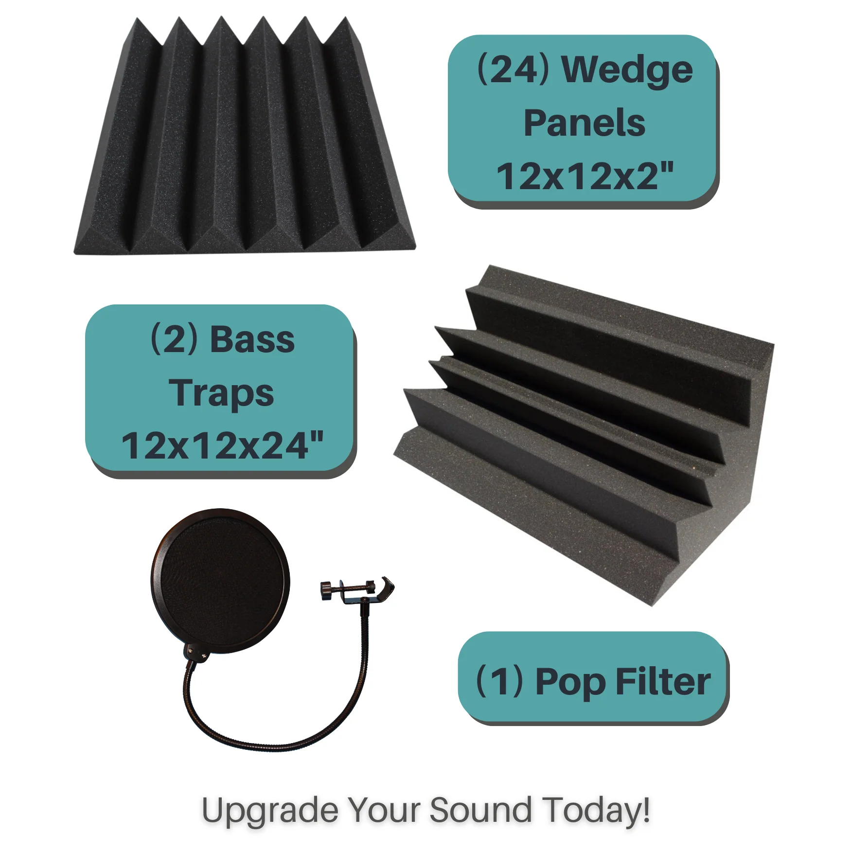 Small Vocal Booth Acoustic Foam Bundle - DIY Vocal Booth Acoustic Treatment - Image 3