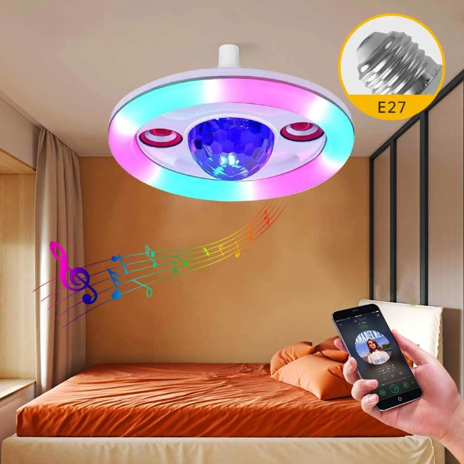 Smart Ceiling Light with Bluetooth, Magic Ball & Party Effects - Image 2