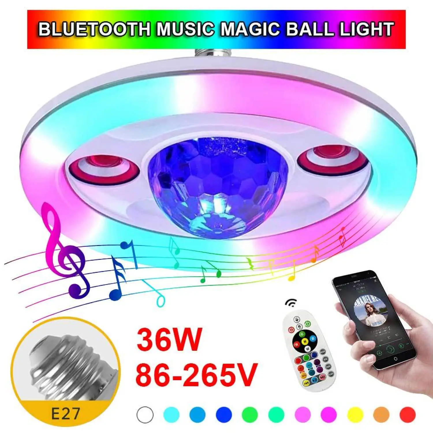 Smart Ceiling Light with Bluetooth, Magic Ball & Party Effects - Image 4