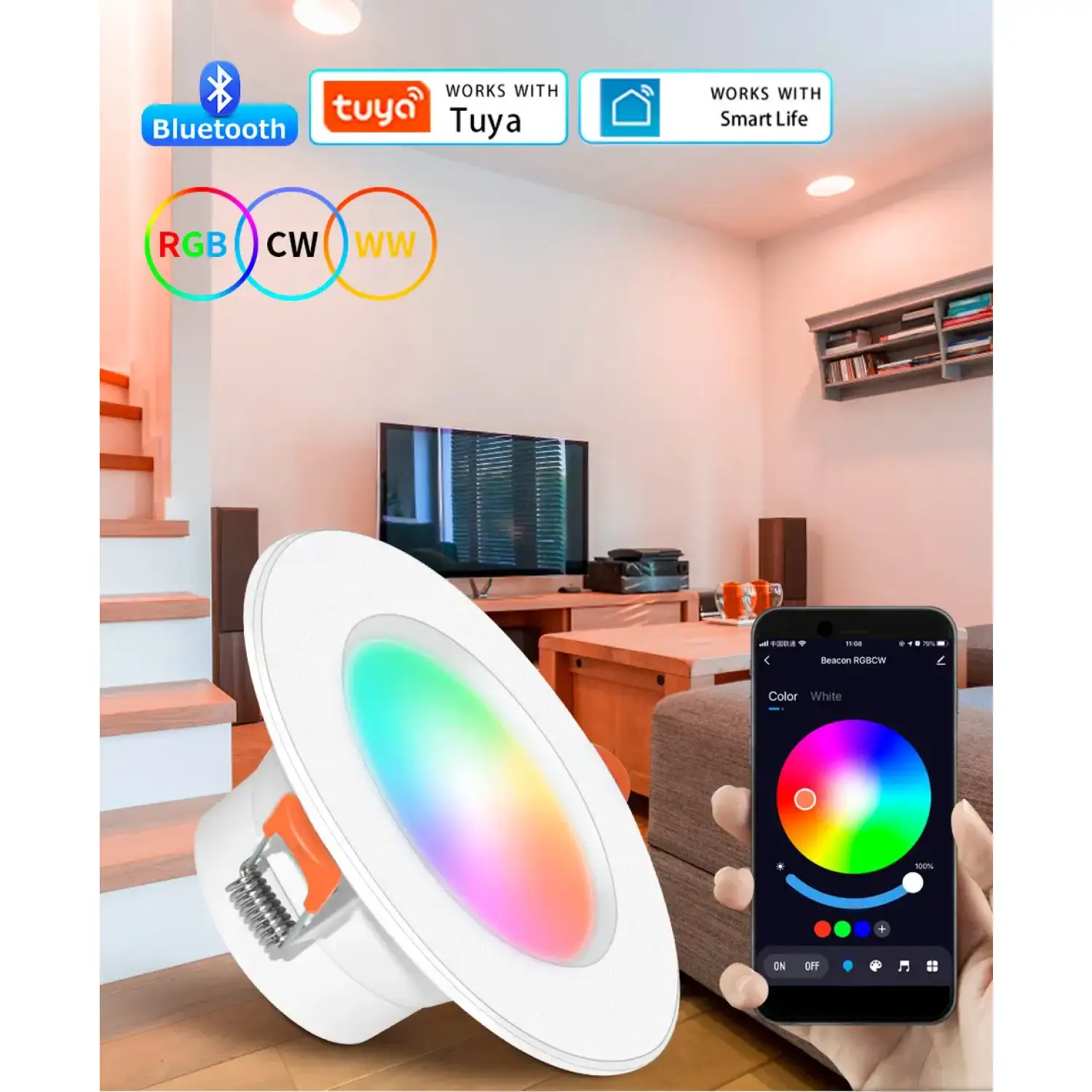 Smart RGB Bluetooth Ceiling Light 10W/15W with Tuya App Control - Image 11