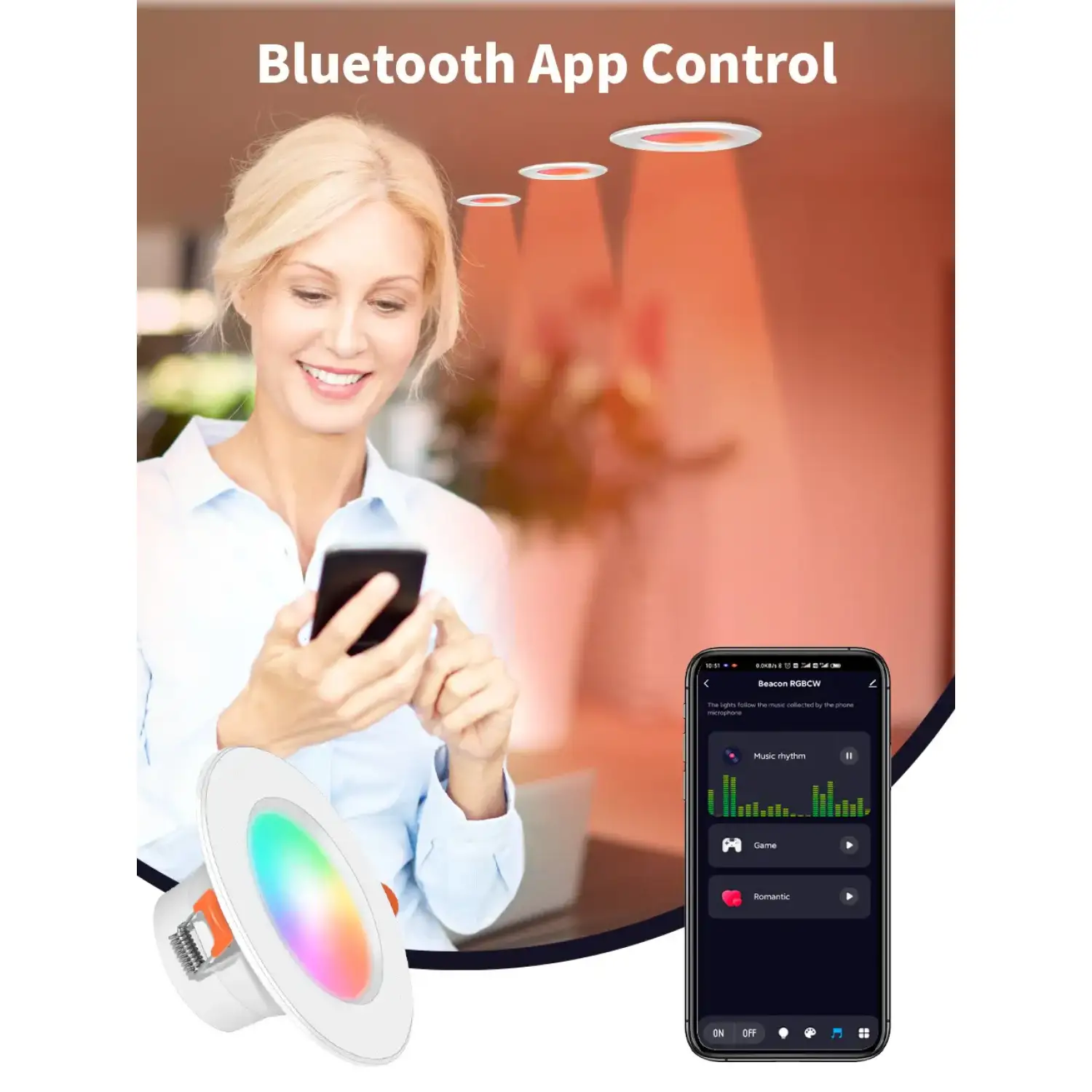 Smart RGB Bluetooth Ceiling Light 10W/15W with Tuya App Control - Image 12