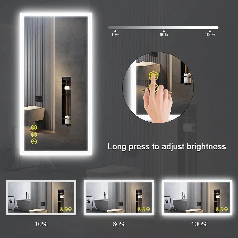 SmartGlow Dimmable LED Frameless Anti-Fog Bathroom Vanity Mirror - Image 12