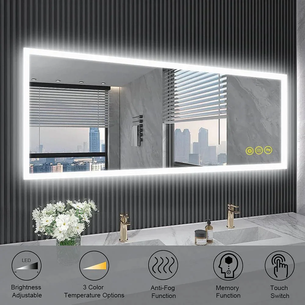 SmartGlow Dimmable LED Frameless Anti-Fog Bathroom Vanity Mirror - Image 16