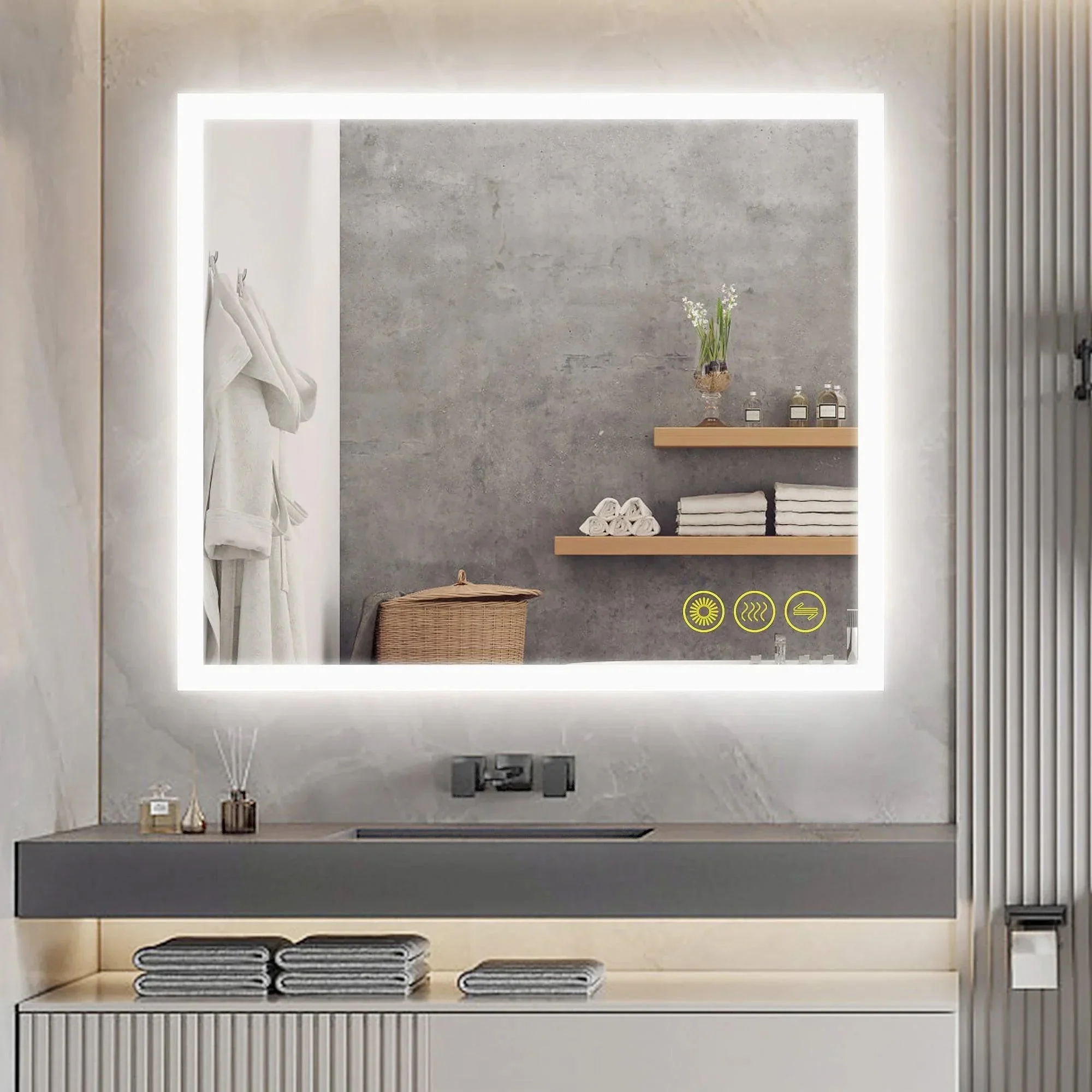 SmartGlow Dimmable LED Frameless Anti-Fog Bathroom Vanity Mirror - Image 18
