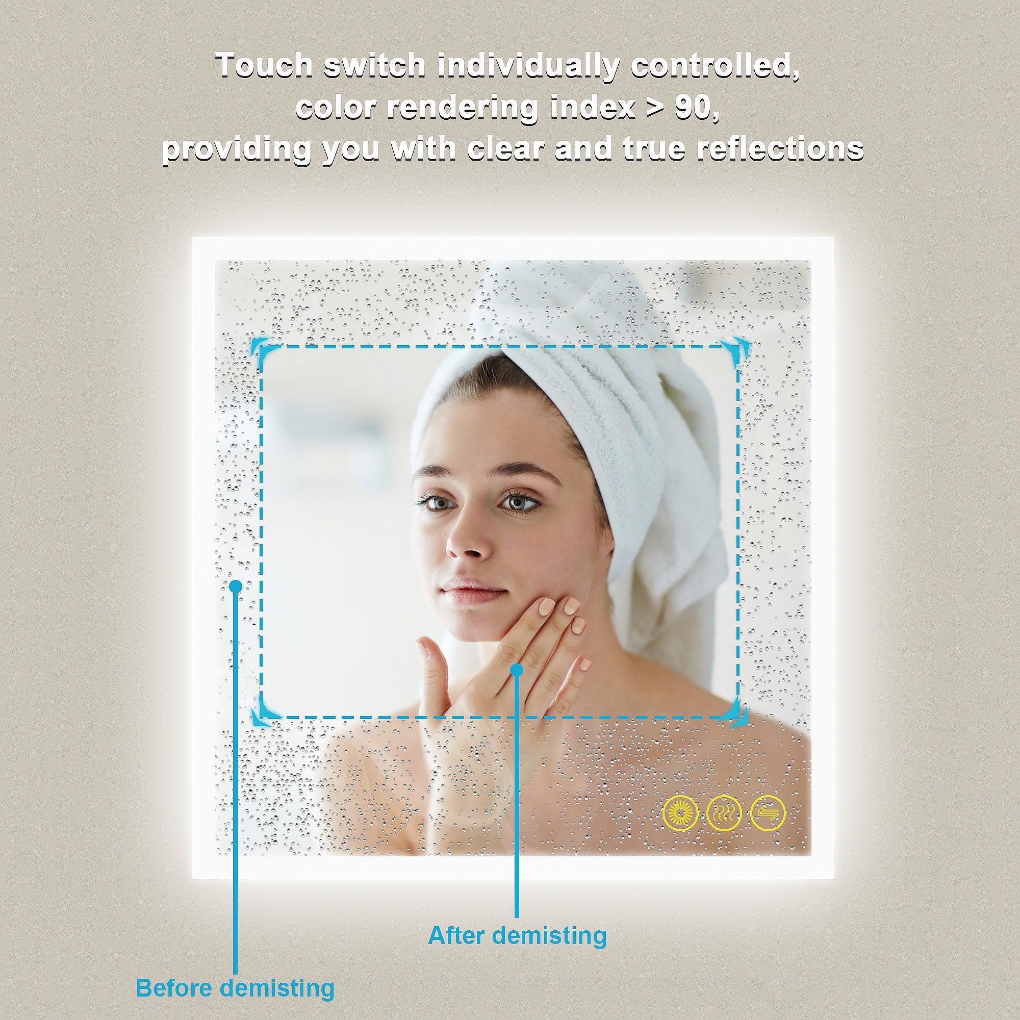 SmartGlow Dimmable LED Frameless Anti-Fog Bathroom Vanity Mirror - Image 27