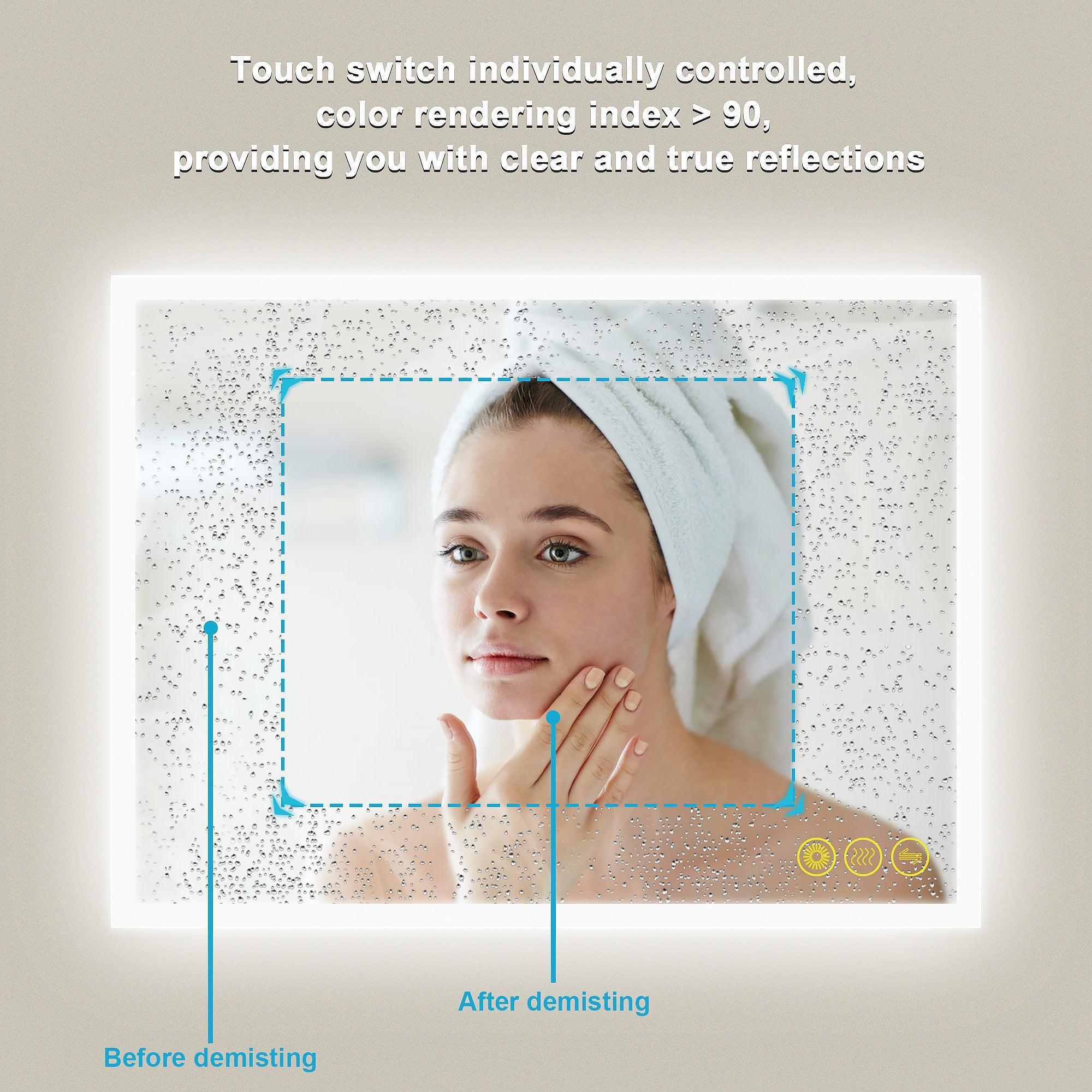 SmartGlow Dimmable LED Frameless Anti-Fog Bathroom Vanity Mirror - Image 32