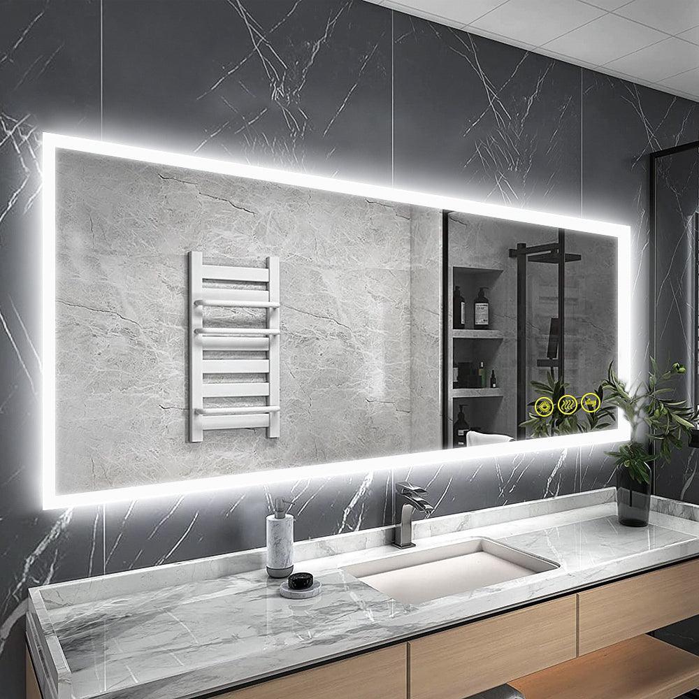 SmartGlow Dimmable LED Frameless Anti-Fog Bathroom Vanity Mirror - Image 33