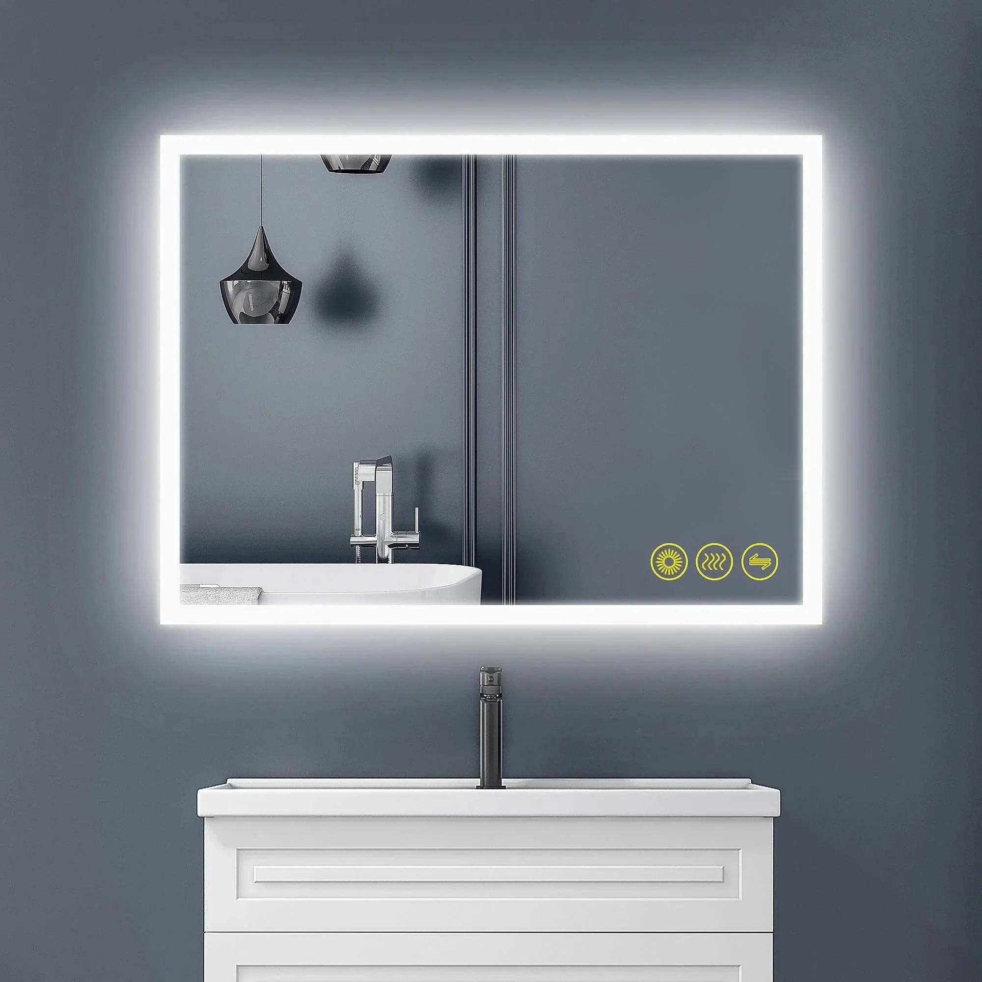 SmartGlow Dimmable LED Frameless Anti-Fog Bathroom Vanity Mirror - Image 4