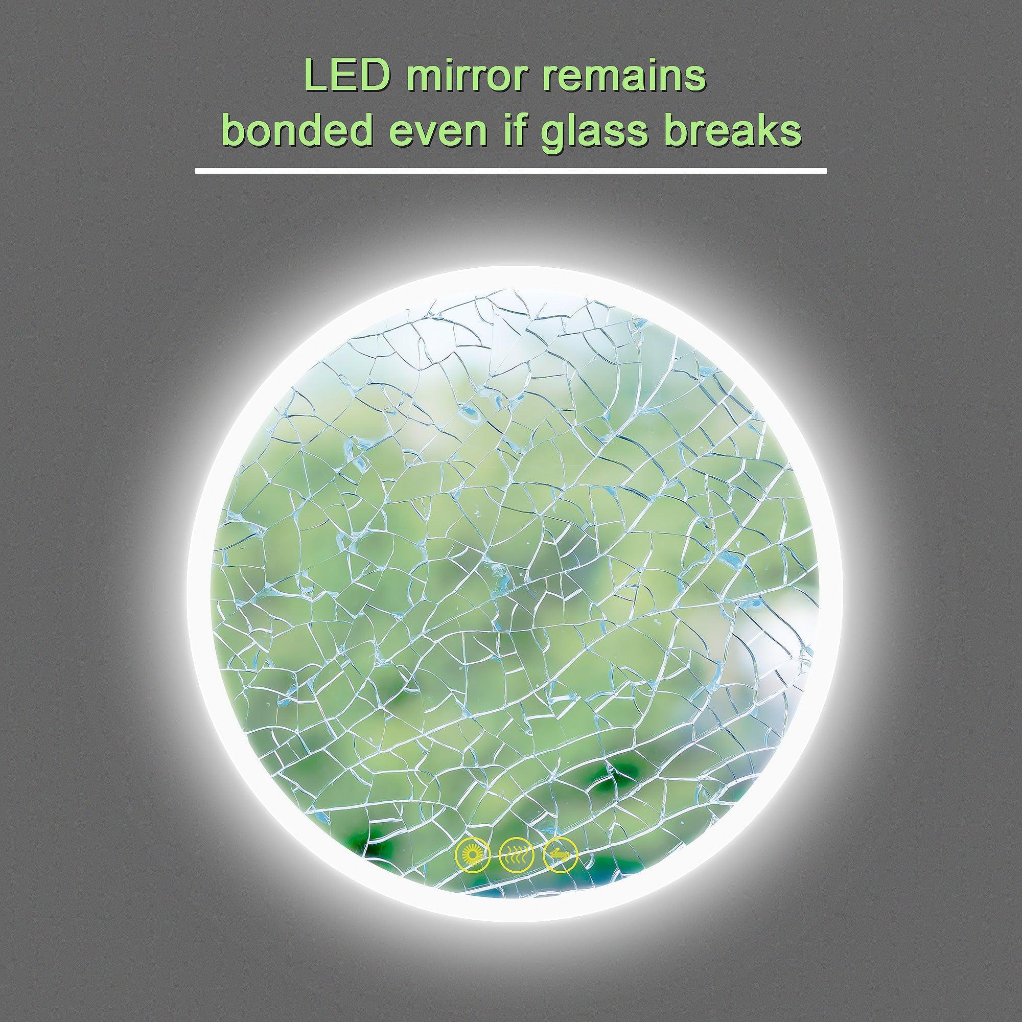 SmartReflect Modern Round LED Dimmable Anti-Fog Frameless Bathroom Vanity Mirror - Image 7