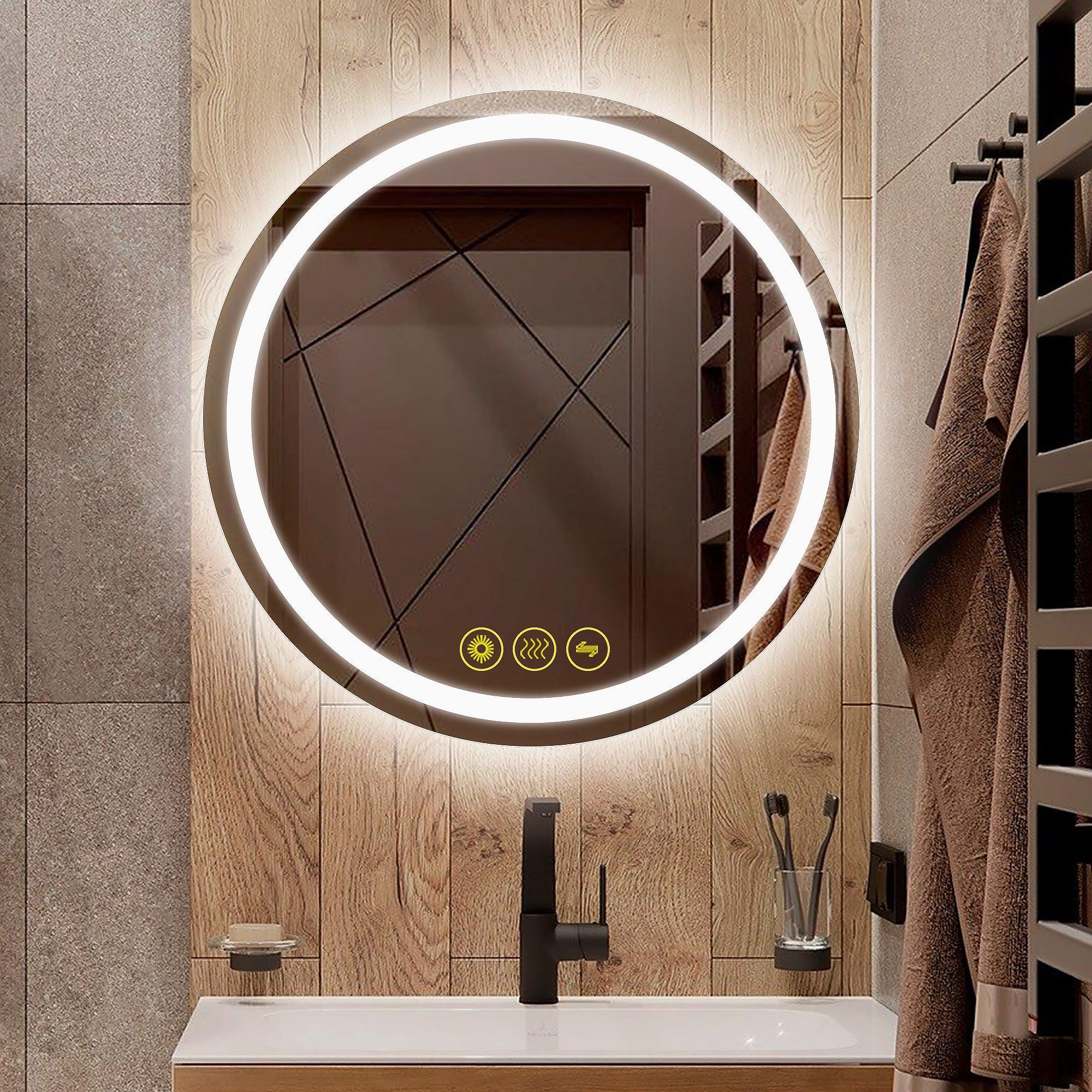 SmartShine Contemporary LED Dimmable Round Anti-Fog Backlit Bathroom Vanity Mirror - Image 8