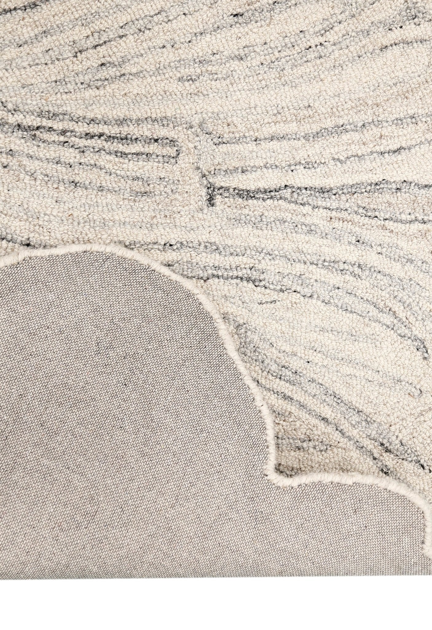 Snow Bloom Beige Hand Tufted 5x7 Wool Area Rug - Image 4