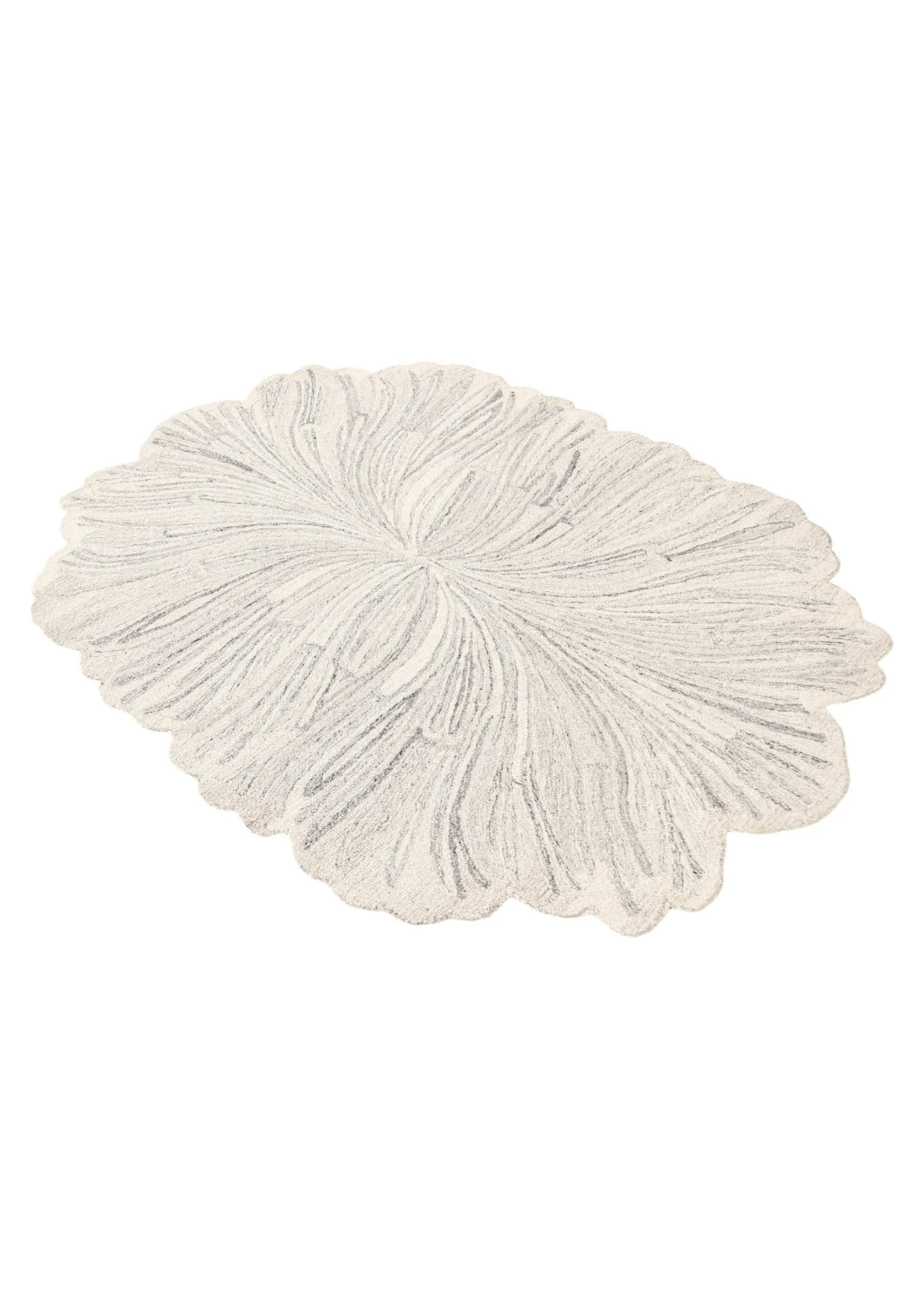 Snow Bloom Beige Hand Tufted 5x7 Wool Area Rug - Image 9