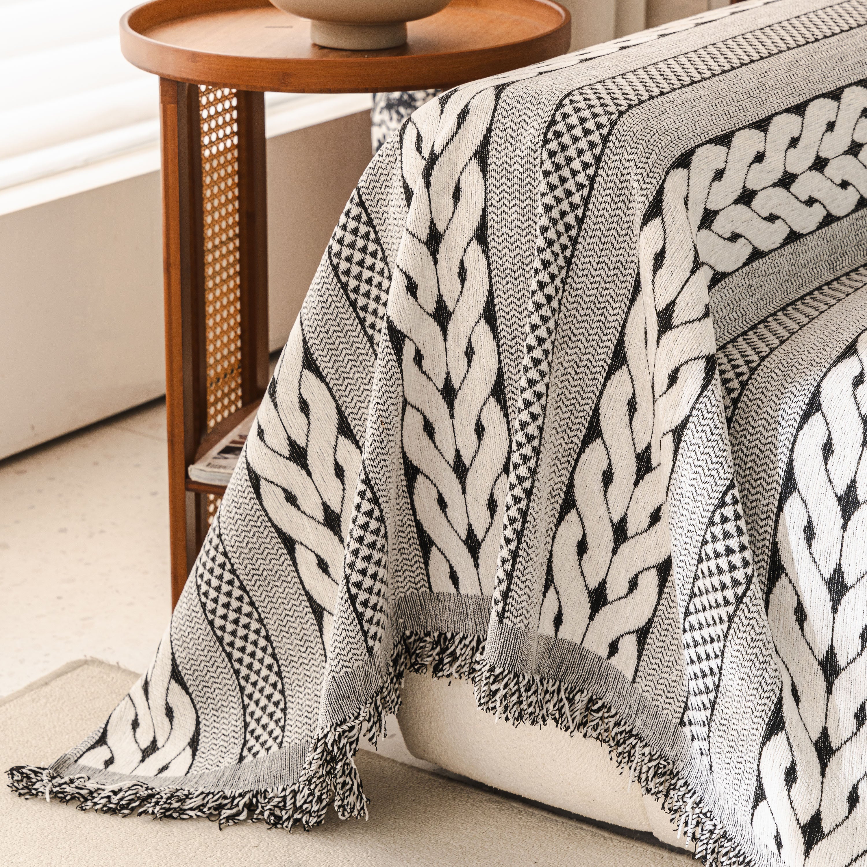 Sofa Cover Blanket Throw with Tassels, Decorative Furniture Protector for Dogs/Pets - Image 101