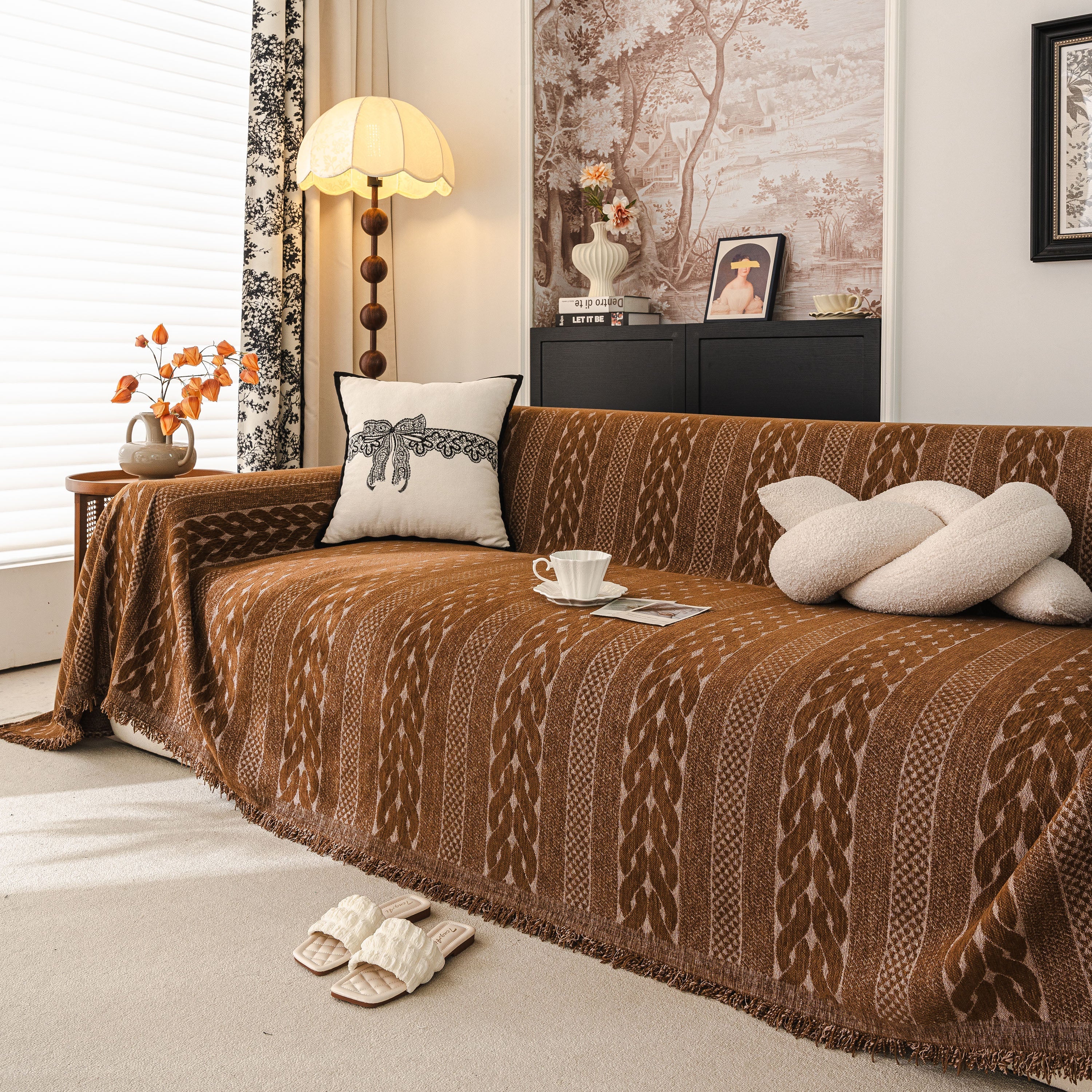 Sofa Cover Blanket Throw with Tassels, Decorative Furniture Protector for Dogs/Pets - Image 15