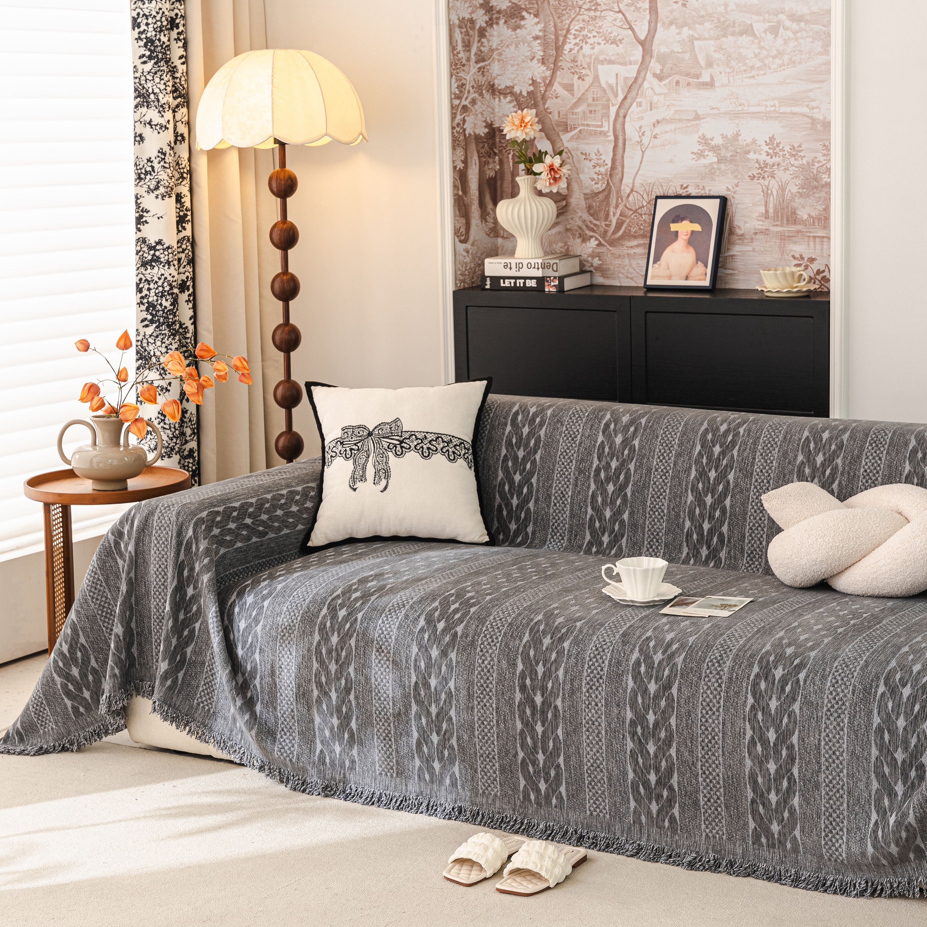Sofa Cover Blanket Throw with Tassels, Decorative Furniture Protector for Dogs/Pets - Image 28