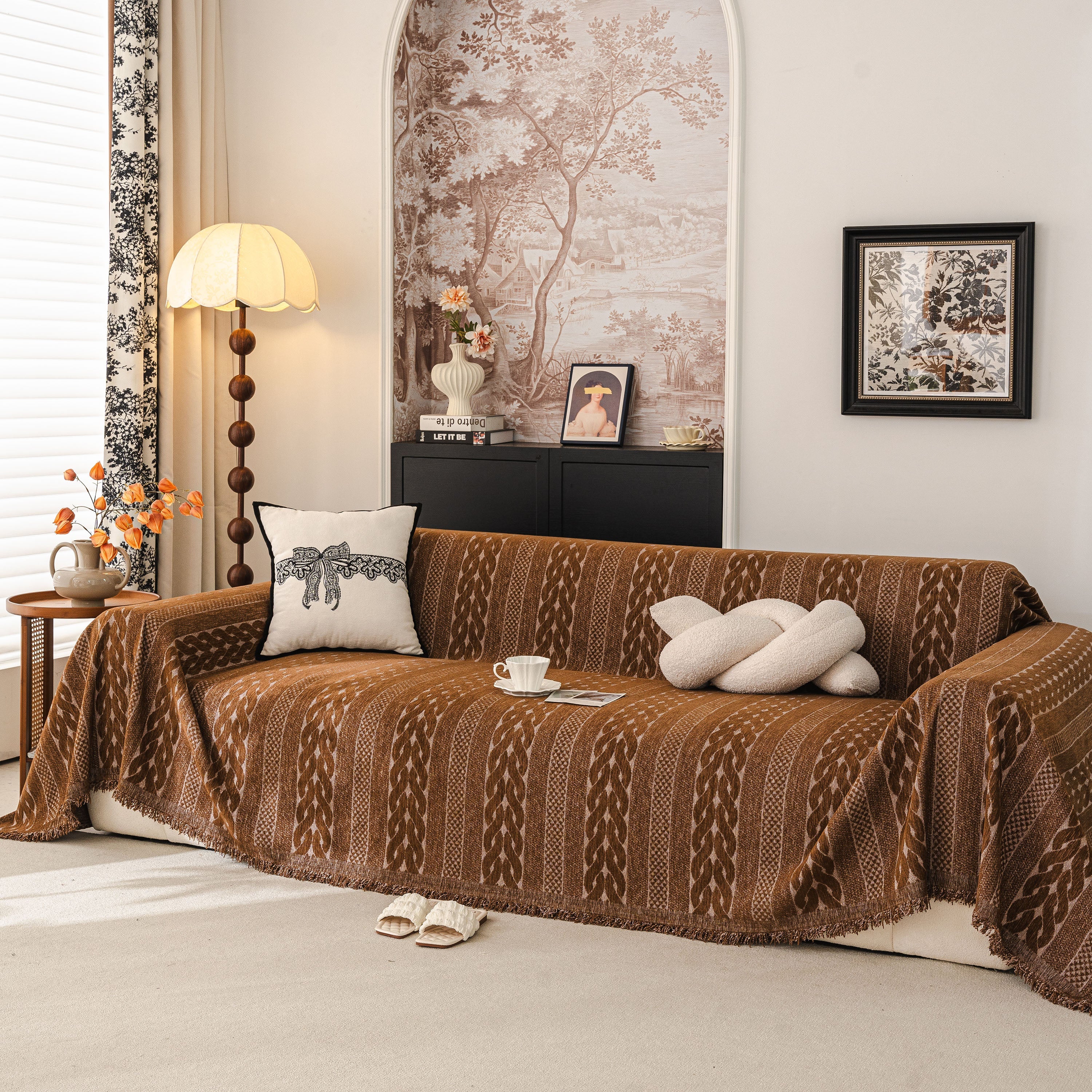 Sofa Cover Blanket Throw with Tassels, Decorative Furniture Protector for Dogs/Pets - Image 3
