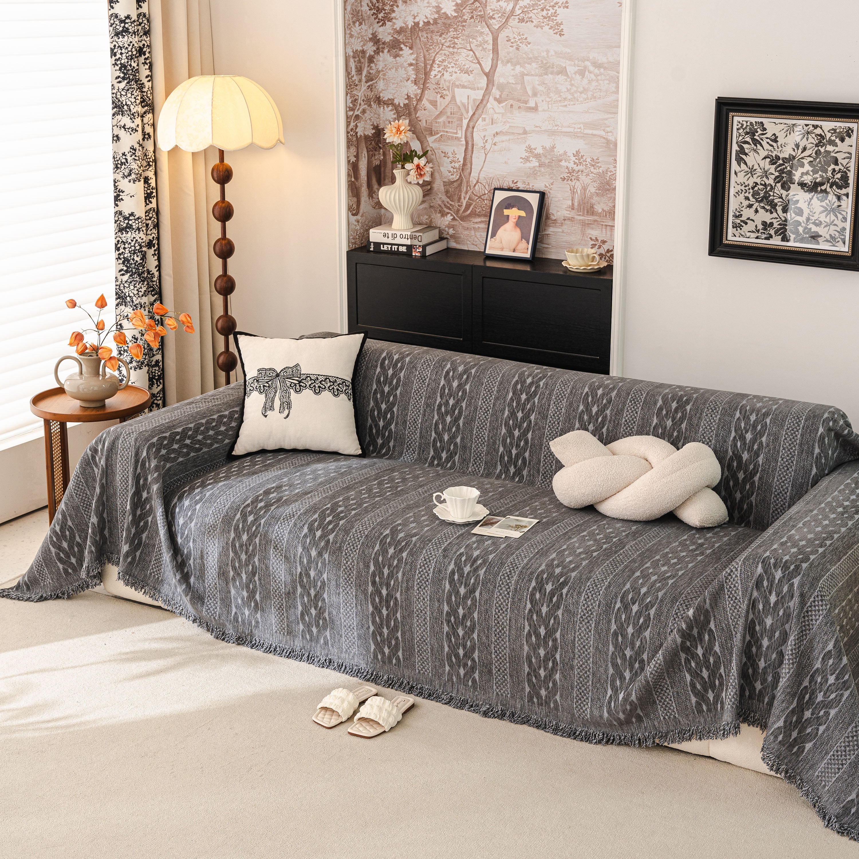 Sofa Cover Blanket Throw with Tassels, Decorative Furniture Protector for Dogs/Pets - Image 30