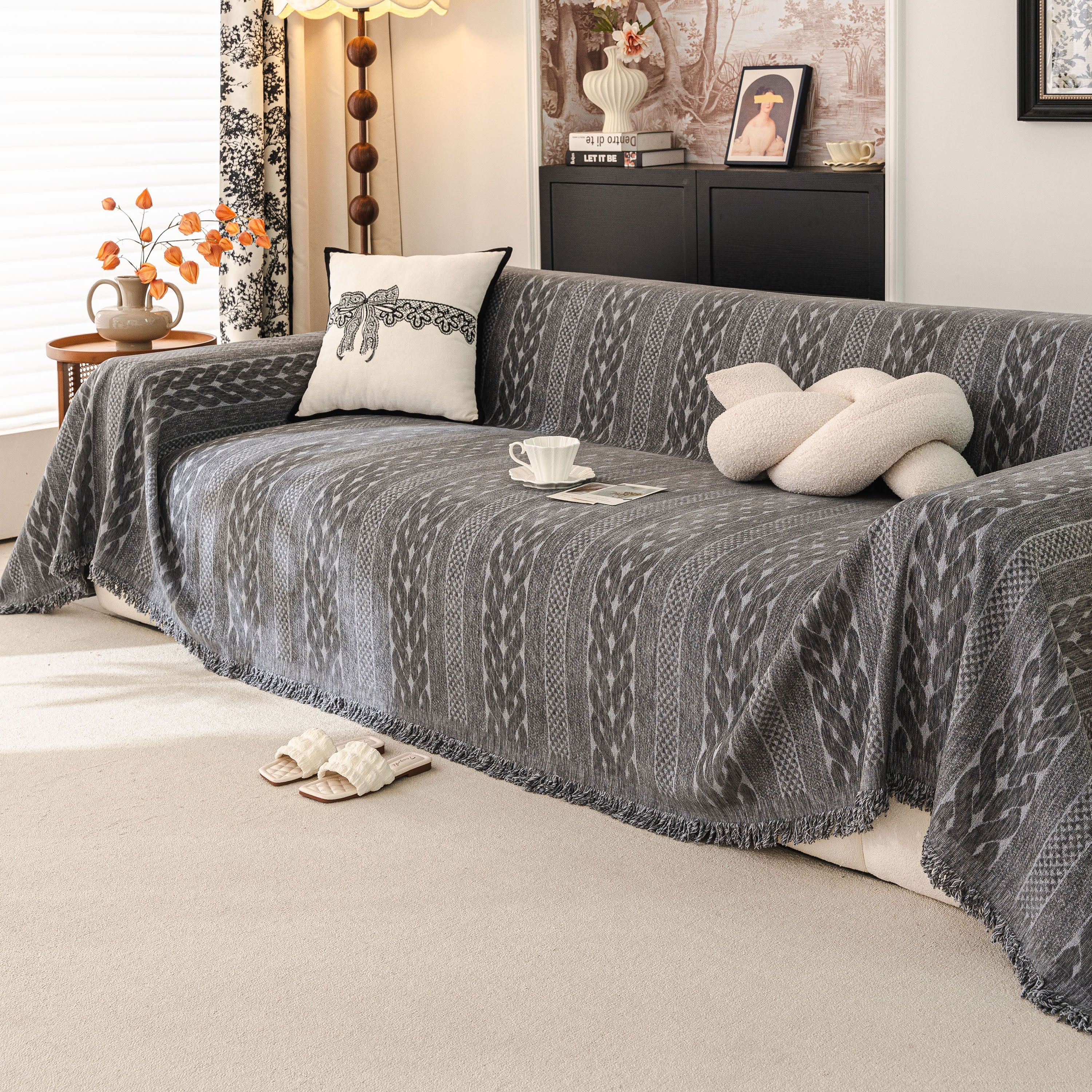 Sofa Cover Blanket Throw with Tassels, Decorative Furniture Protector for Dogs/Pets - Image 31