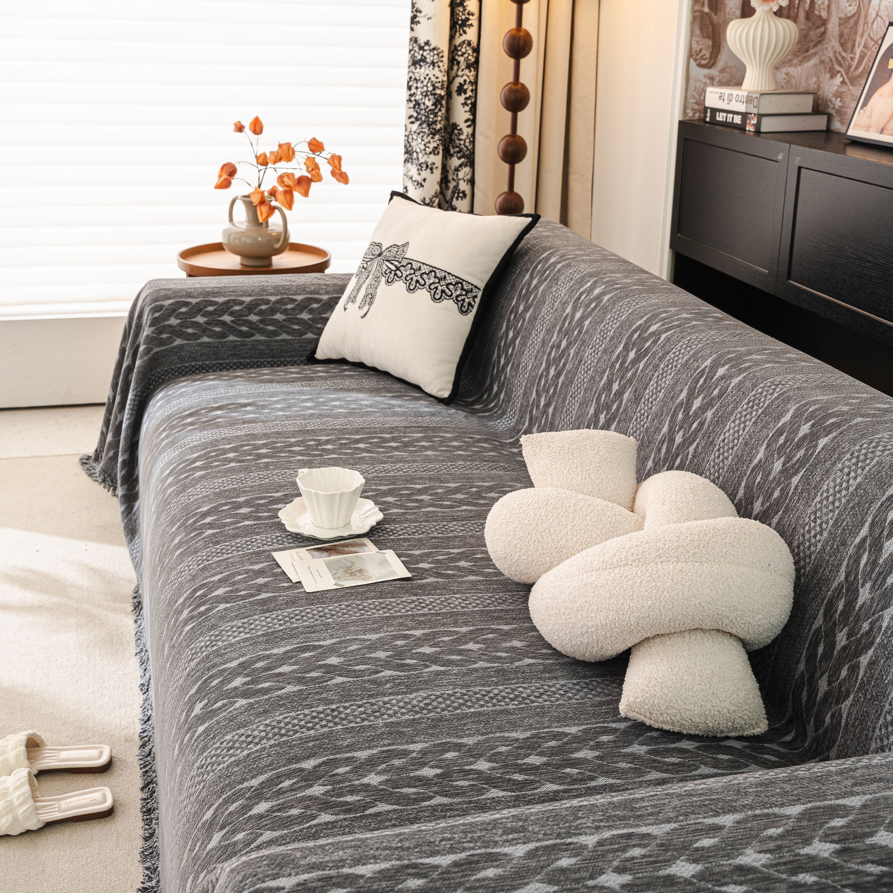 Sofa Cover Blanket Throw with Tassels, Decorative Furniture Protector for Dogs/Pets - Image 33