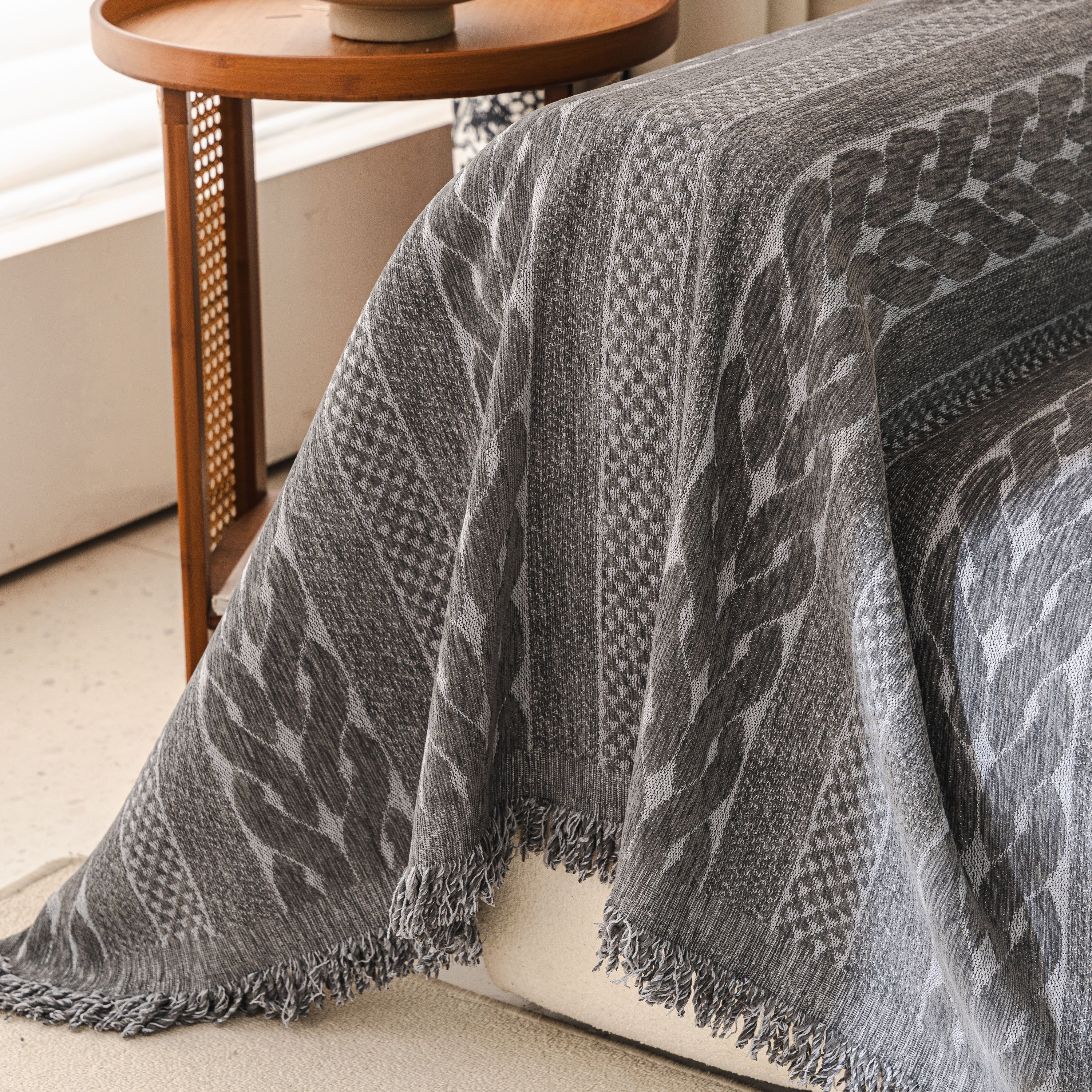 Sofa Cover Blanket Throw with Tassels, Decorative Furniture Protector for Dogs/Pets - Image 42