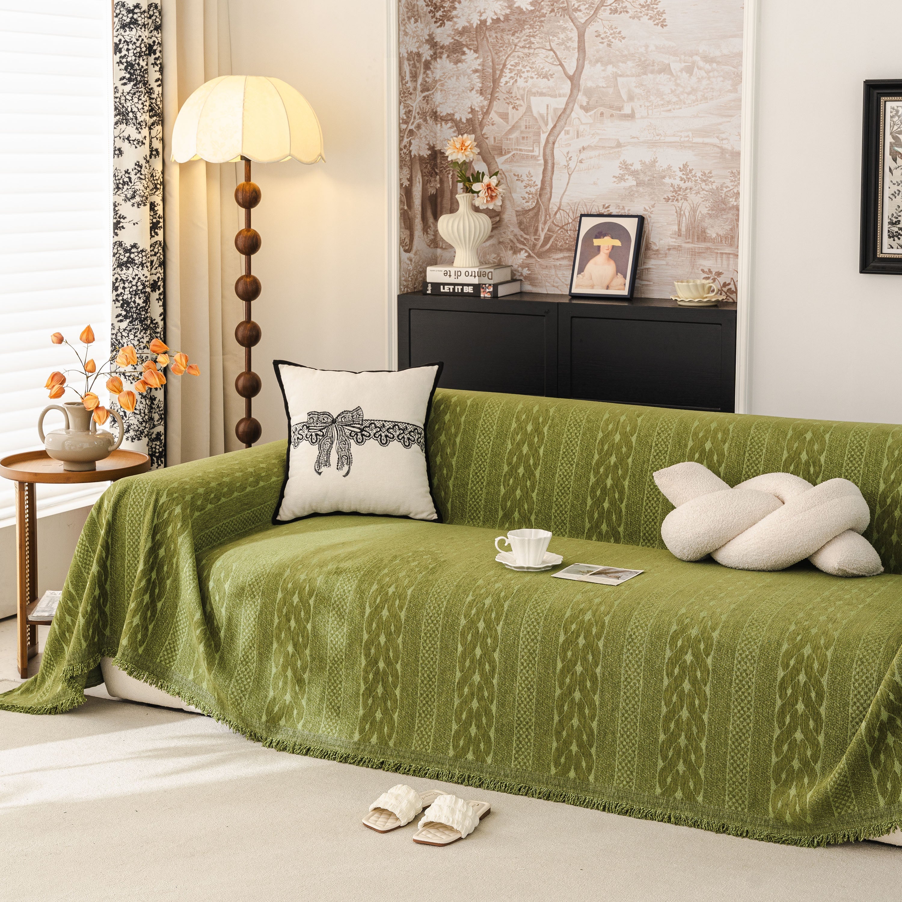 Sofa Cover Blanket Throw with Tassels, Decorative Furniture Protector for Dogs/Pets - Image 54