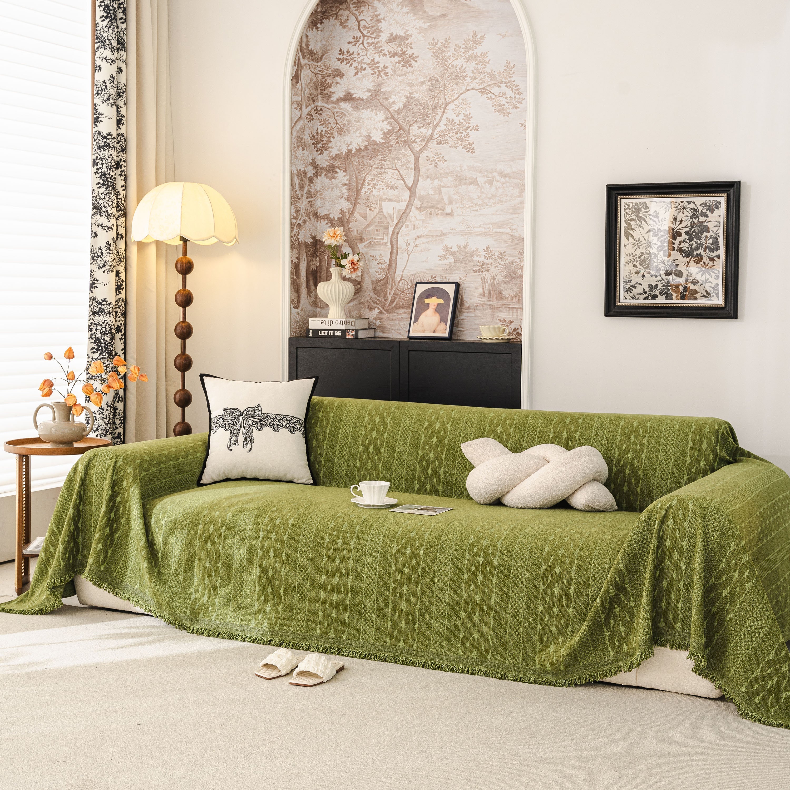 Sofa Cover Blanket Throw with Tassels, Decorative Furniture Protector for Dogs/Pets - Image 55
