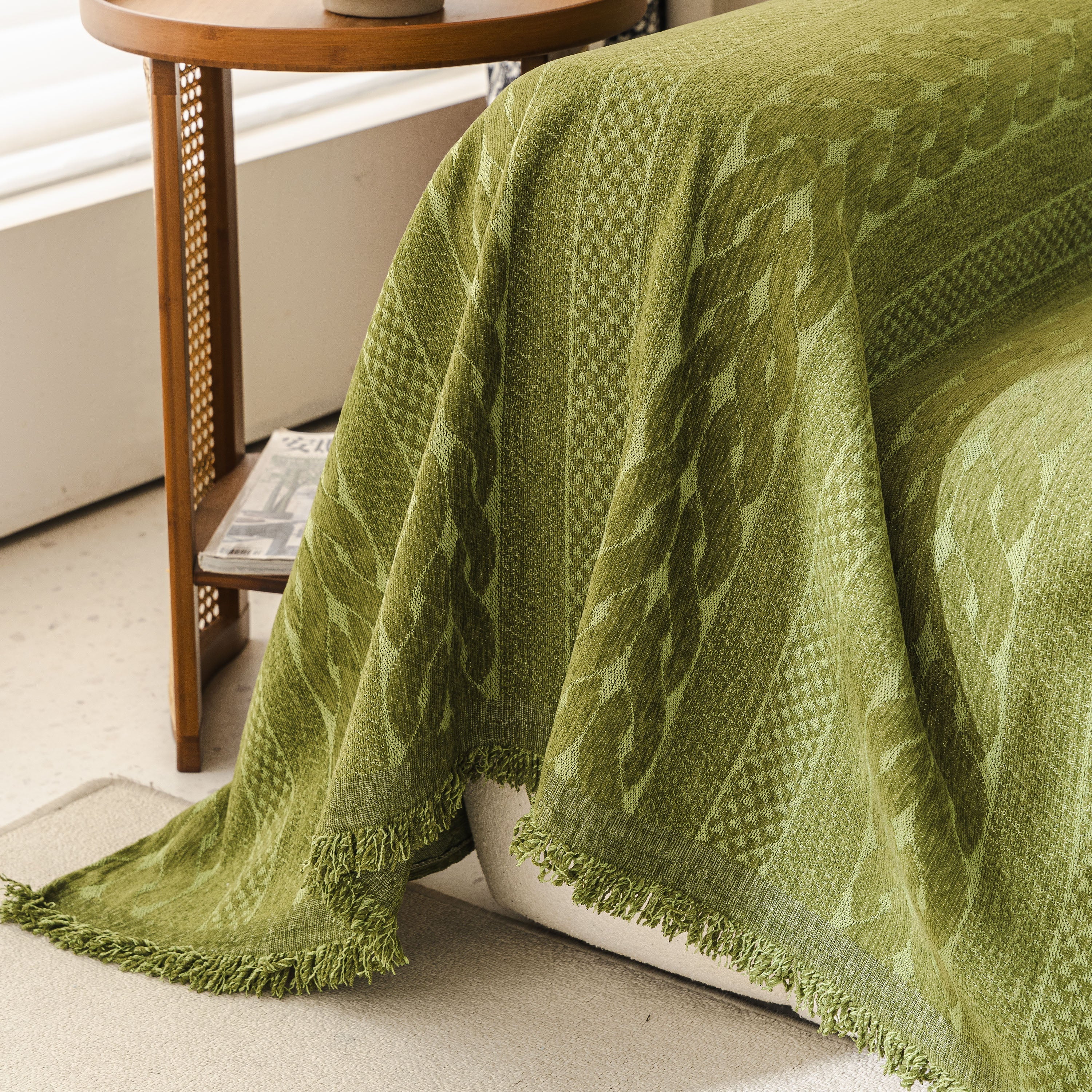 Sofa Cover Blanket Throw with Tassels, Decorative Furniture Protector for Dogs/Pets - Image 69