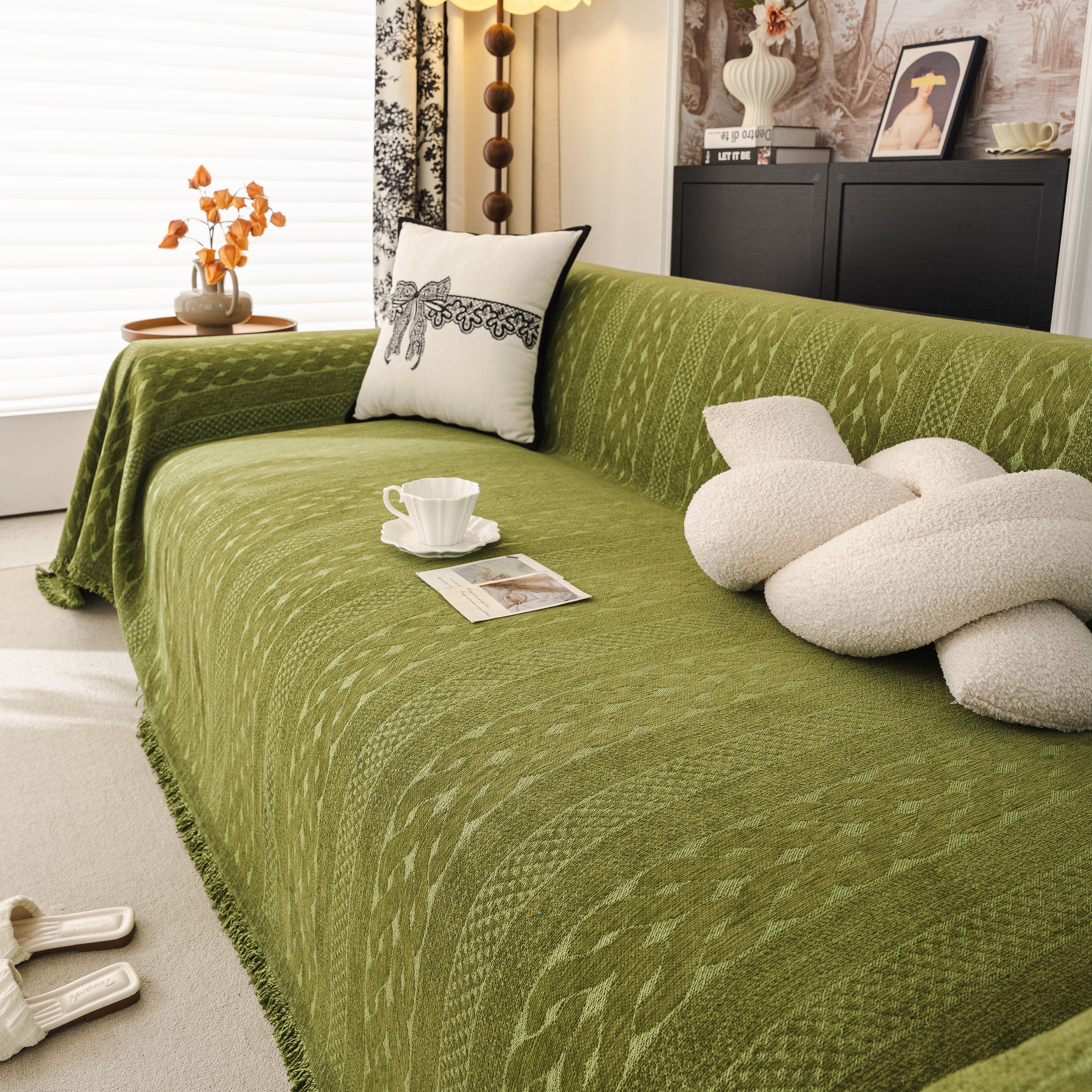 Sofa Cover Blanket Throw with Tassels, Decorative Furniture Protector for Dogs/Pets - Image 72