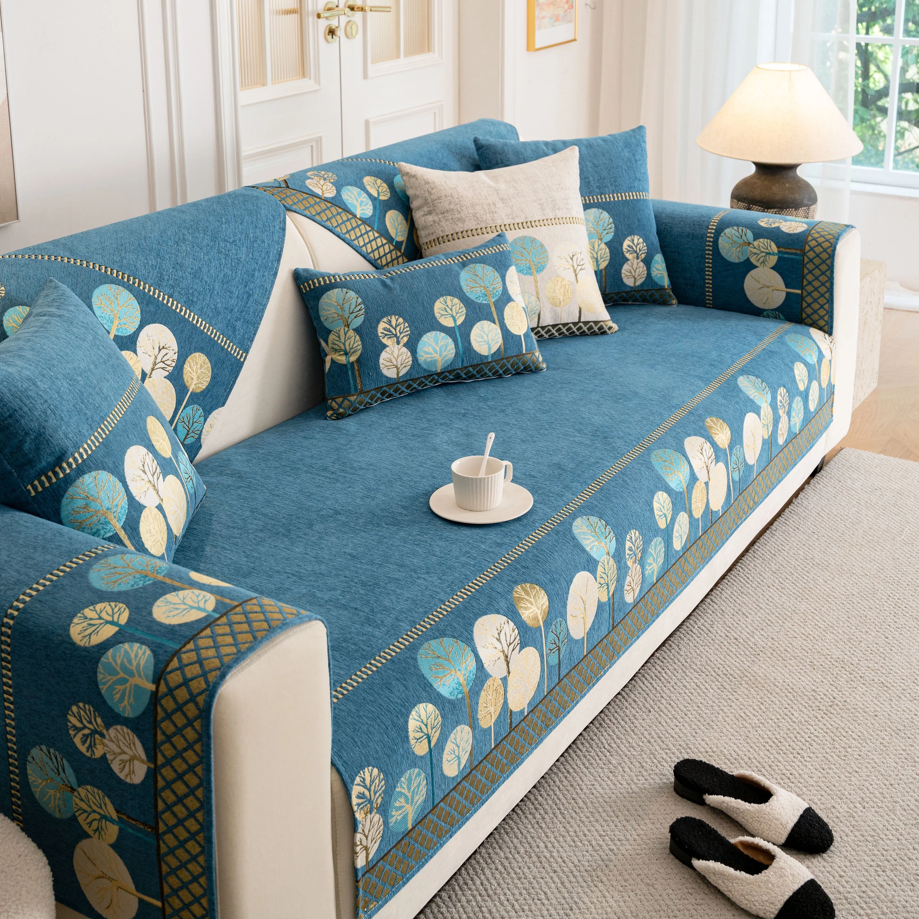 Sofa Cover for Couch, Non-Slip Sectional Couch Cover with Woven Tree Pattern - Image 12