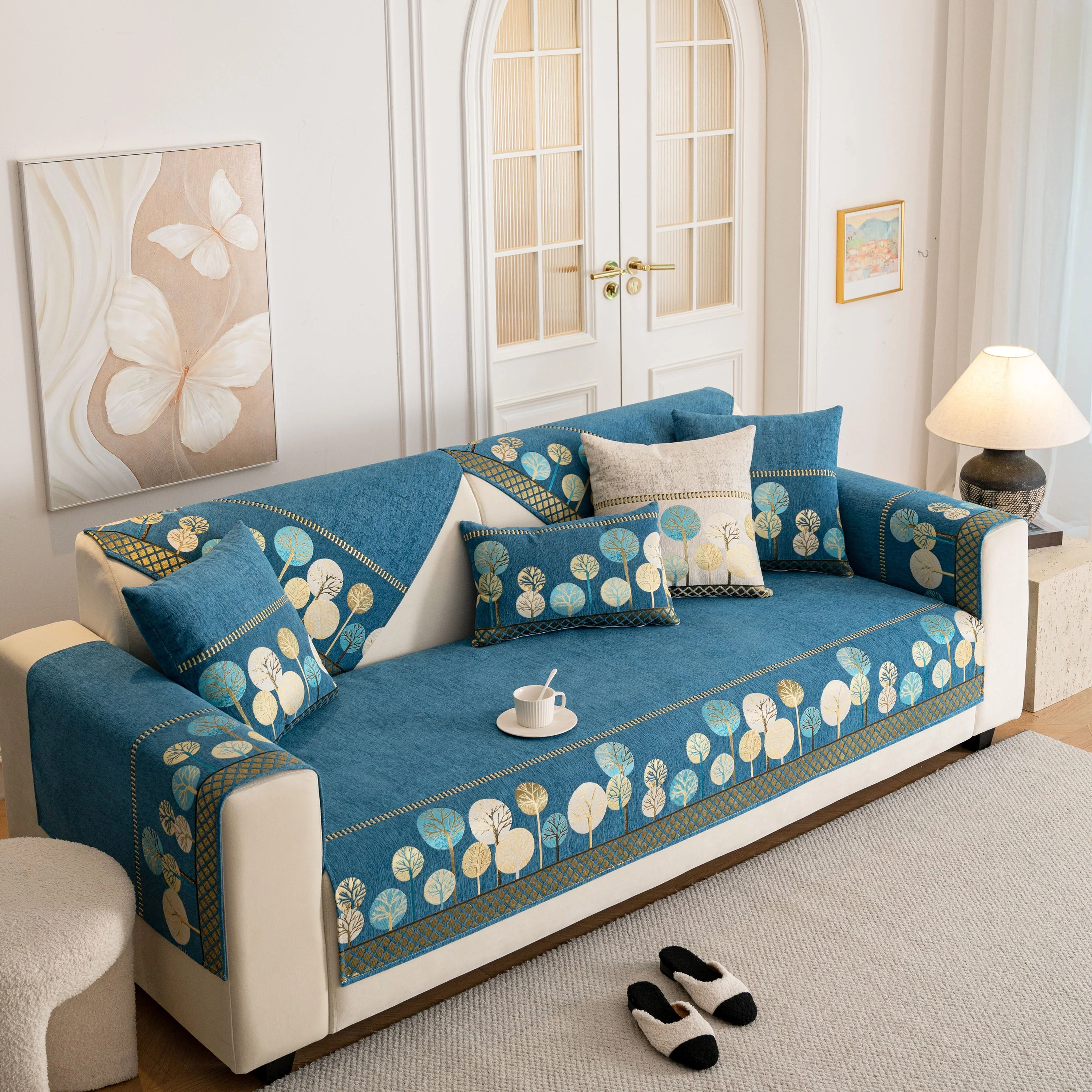 Sofa Cover for Couch, Non-Slip Sectional Couch Cover with Woven Tree Pattern - Image 13