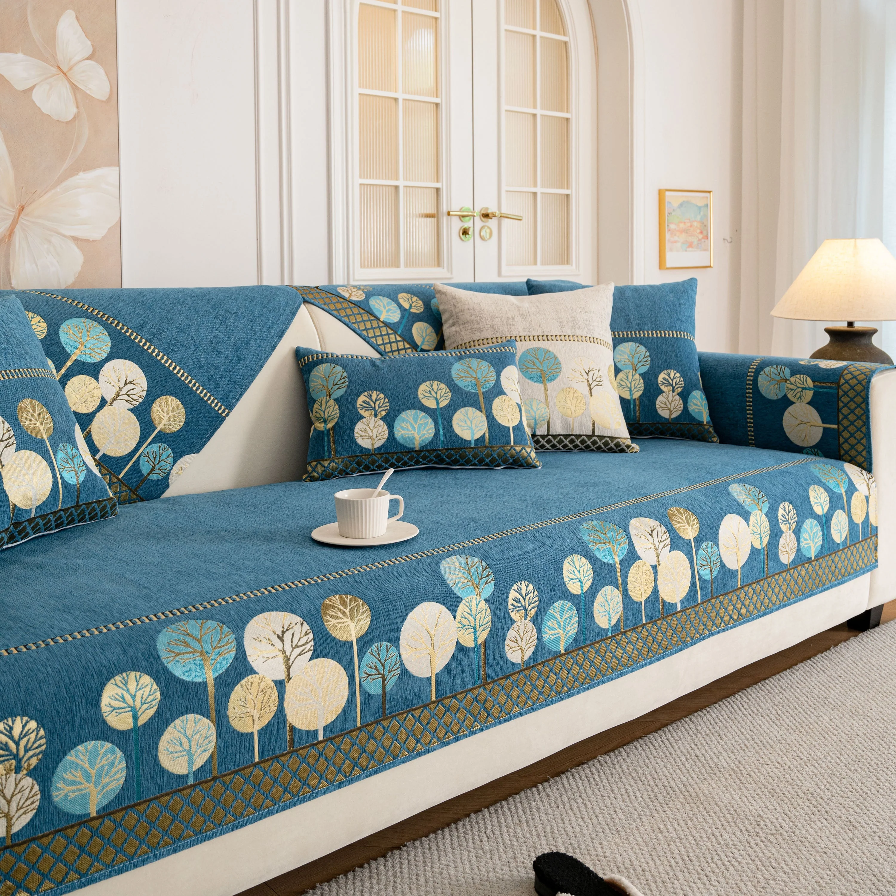 Sofa Cover for Couch, Non-Slip Sectional Couch Cover with Woven Tree Pattern - Image 14