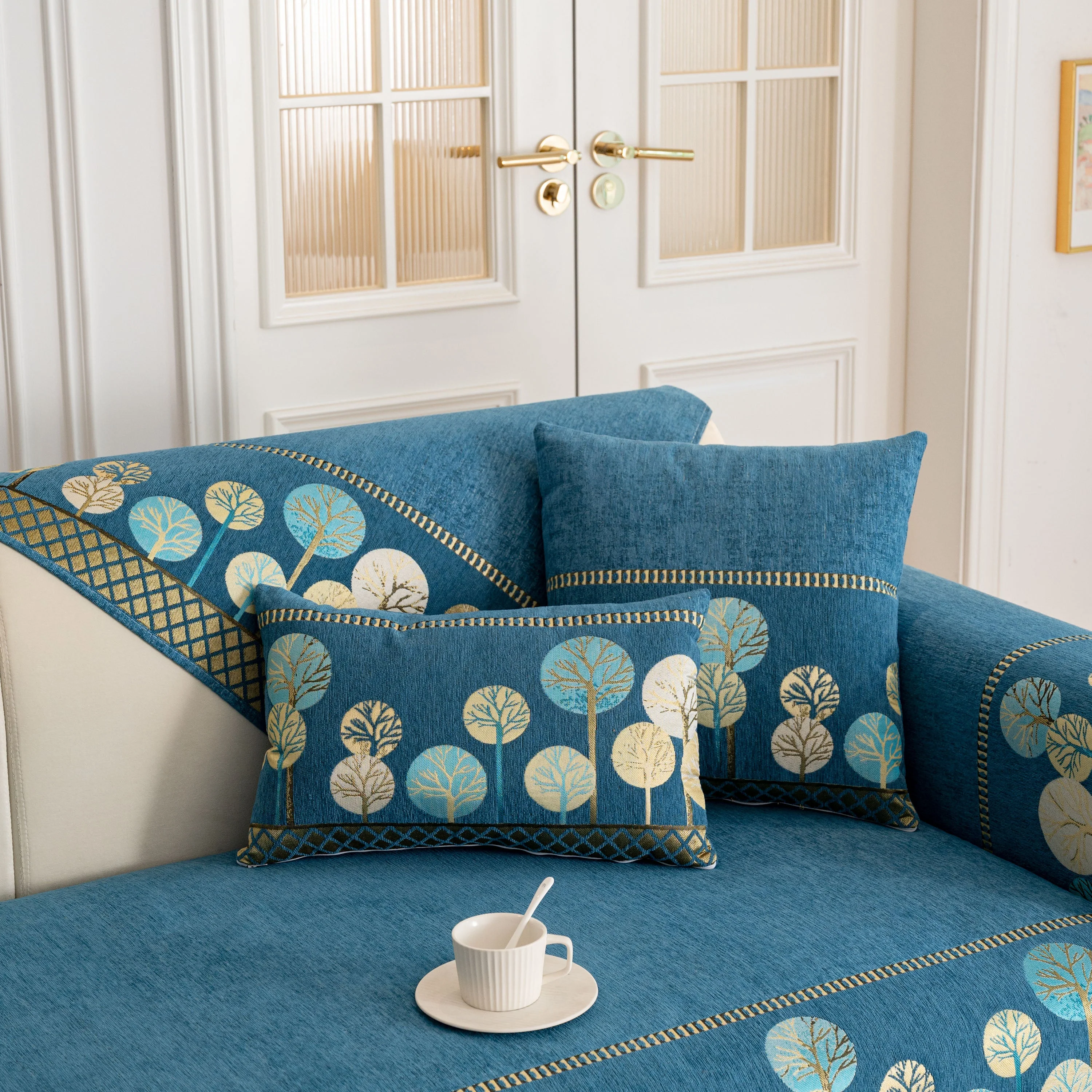 Sofa Cover for Couch, Non-Slip Sectional Couch Cover with Woven Tree Pattern - Image 16
