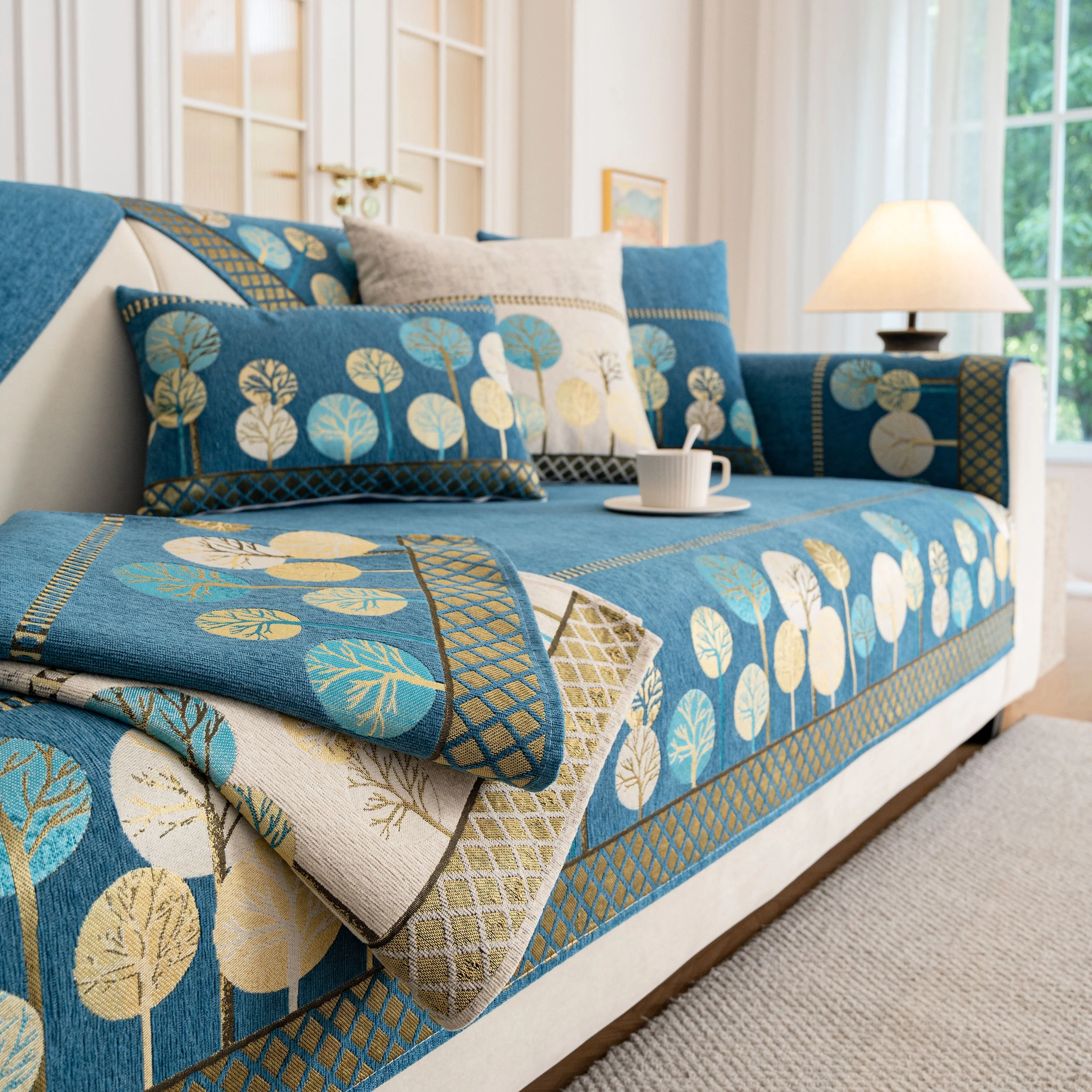 Sofa Cover for Couch, Non-Slip Sectional Couch Cover with Woven Tree Pattern - Image 17