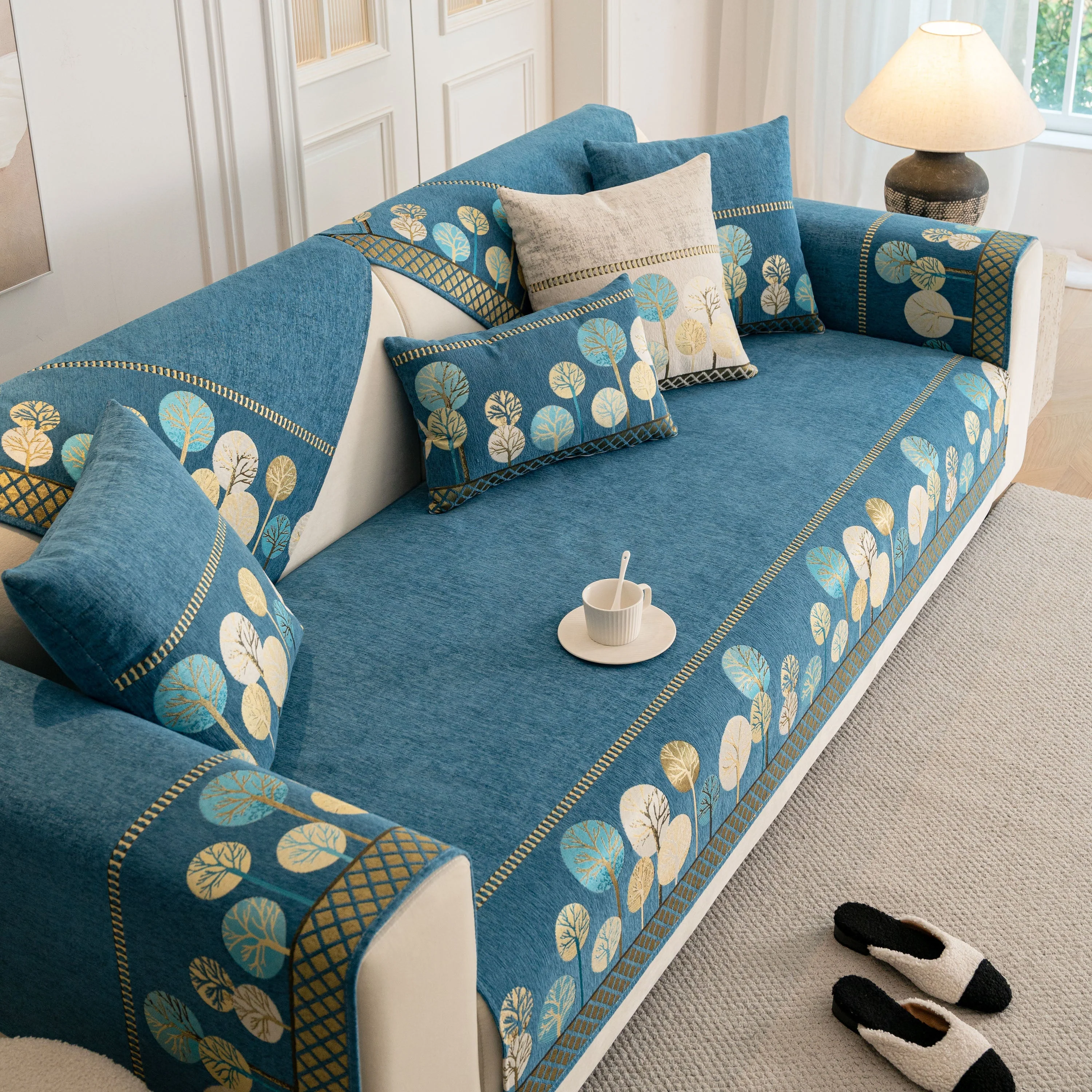 Sofa Cover for Couch, Non-Slip Sectional Couch Cover with Woven Tree Pattern - Image 19