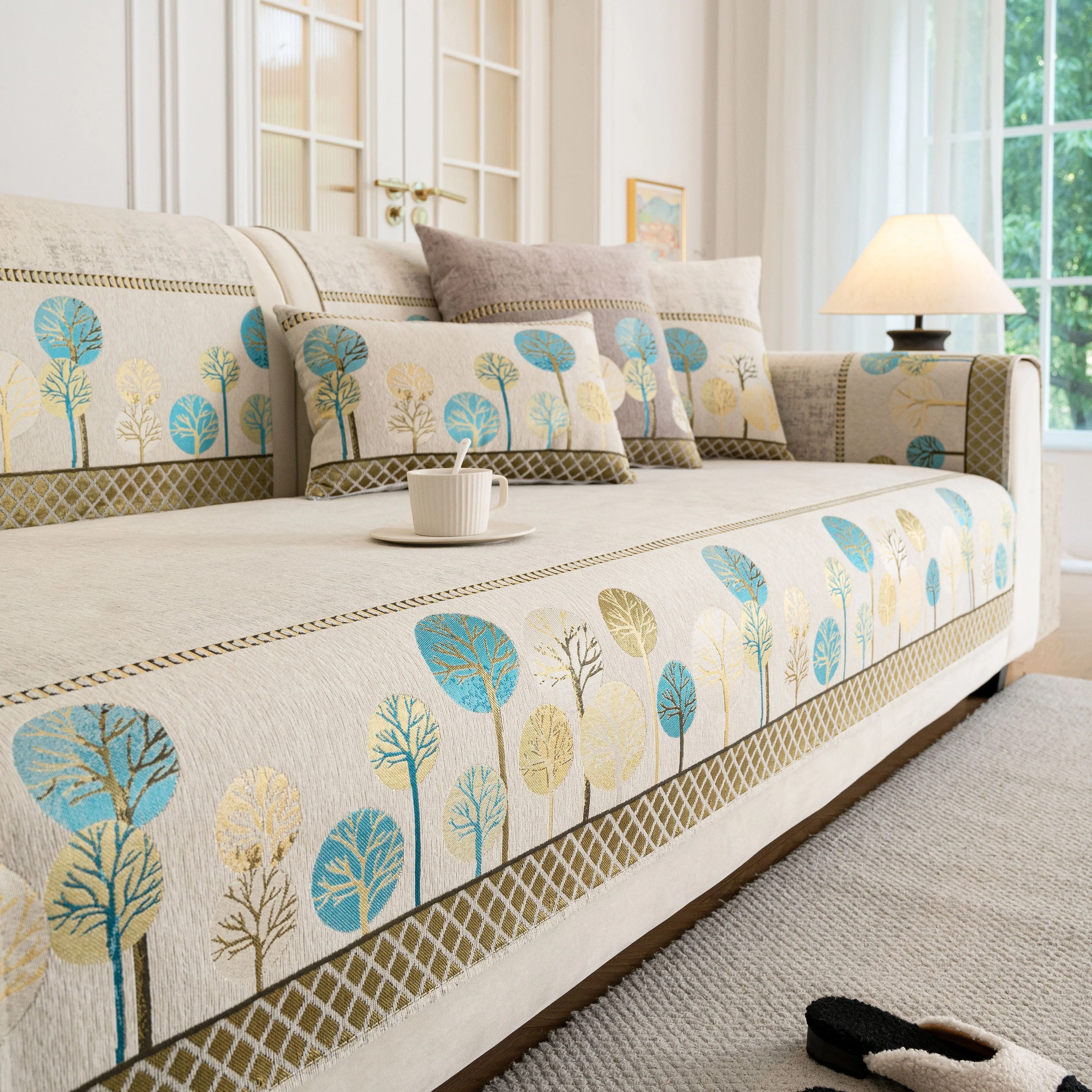Sofa Cover for Couch, Non-Slip Sectional Couch Cover with Woven Tree Pattern - Image 20